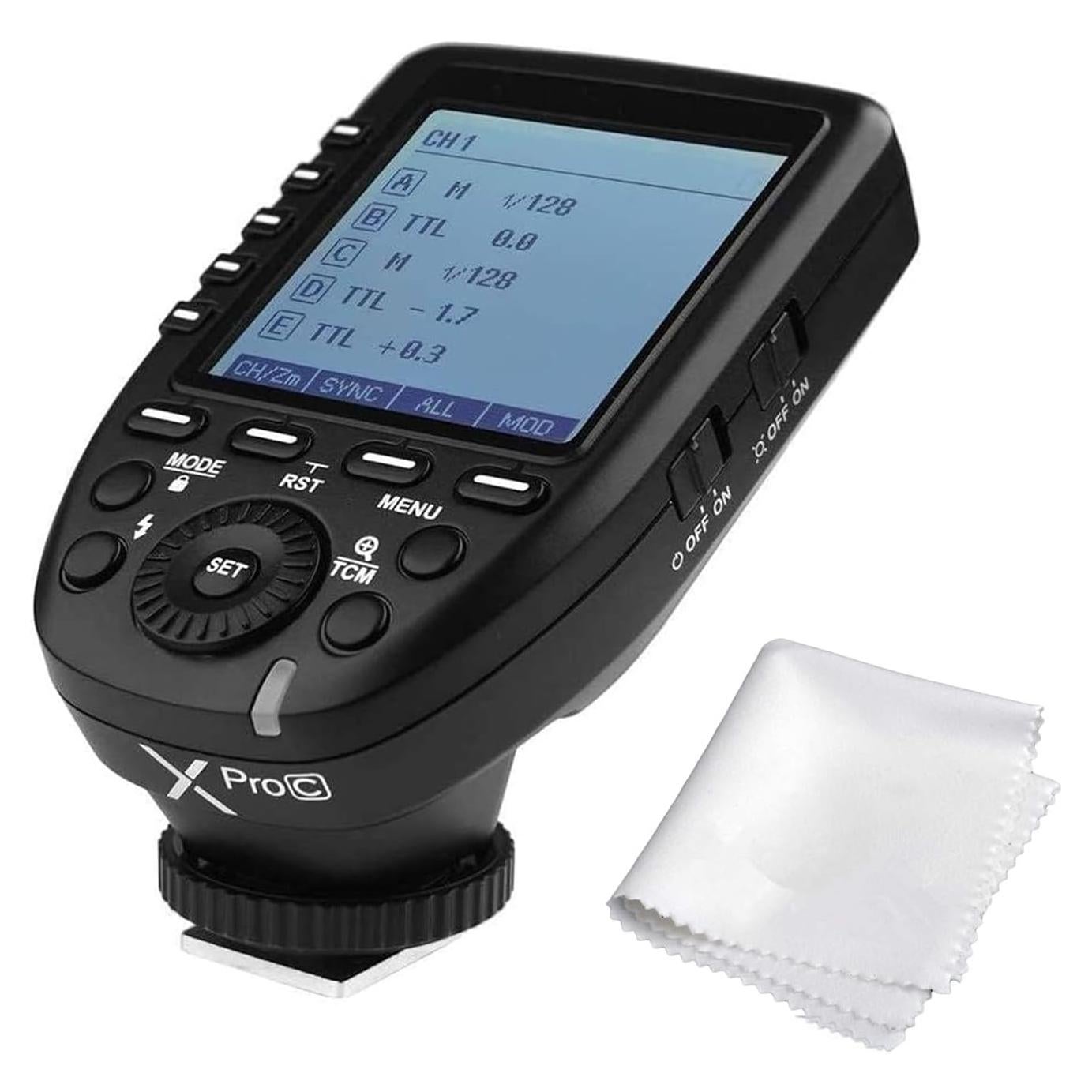 Godox XproC Xpro-C TTL Wireless Flash Trigger for Canon, 1/8000s HSS TTL-Convert-Manual Function Large Screen Slanted Design 5 Dedicated Group Buttons 11 Customizable Functions (XProC for Canon)