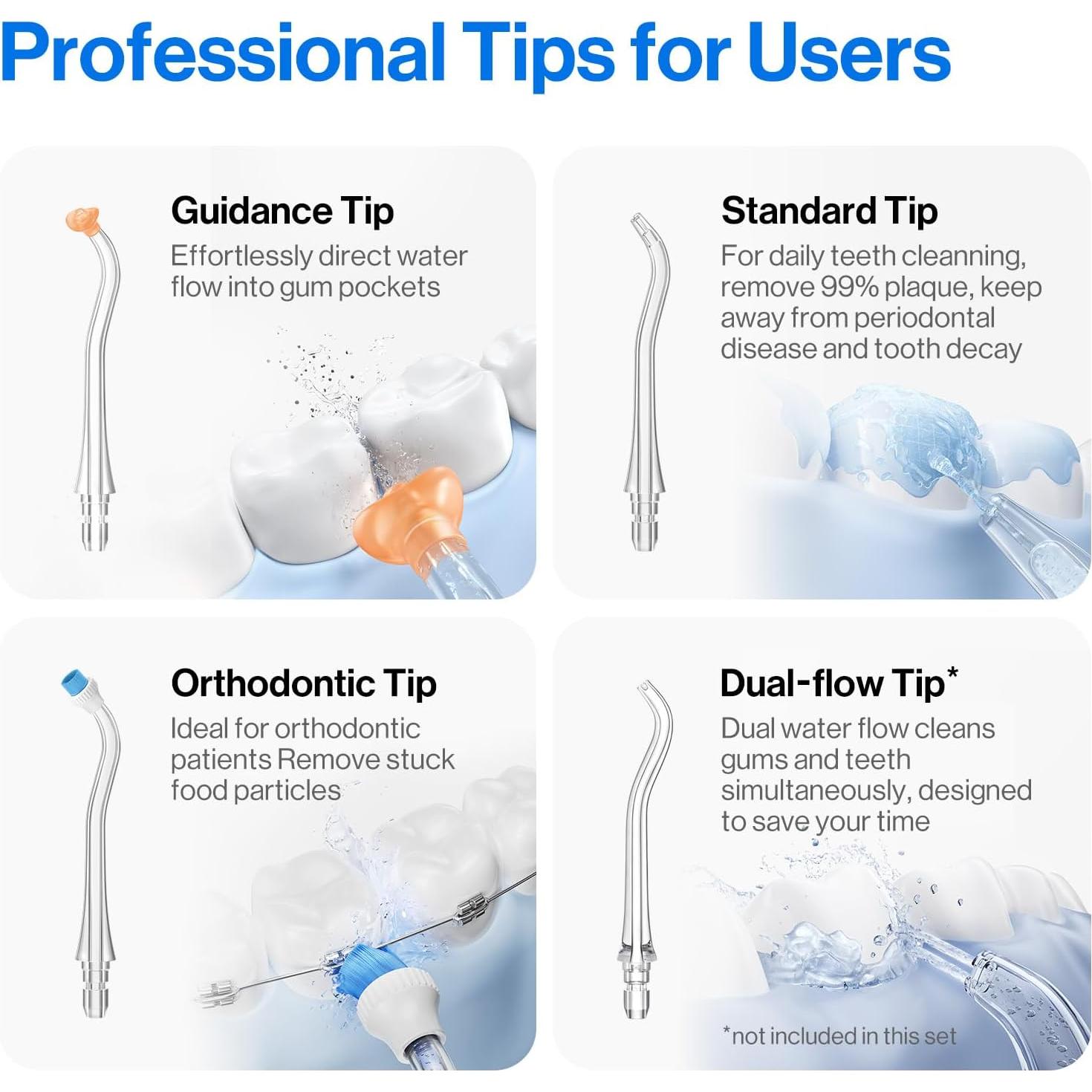 Irrigador de Agua Portátil usmile C10 - 4 Modos, IPX7, 180ml
