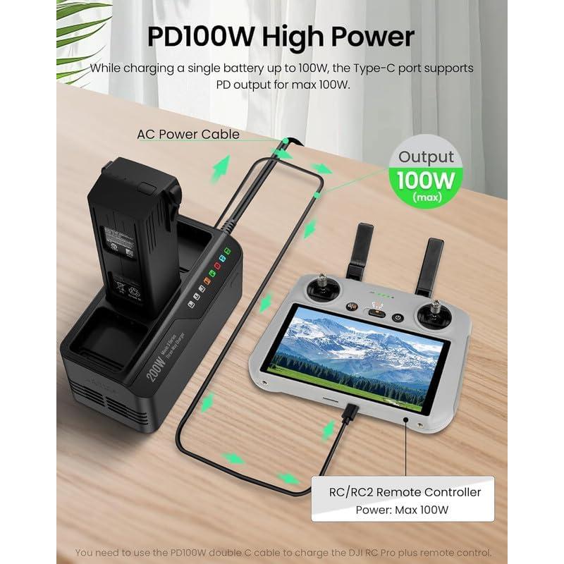 Hub de Carga 200W LKTOP para DJI Mavic 3 - Carga Rápida 1hr