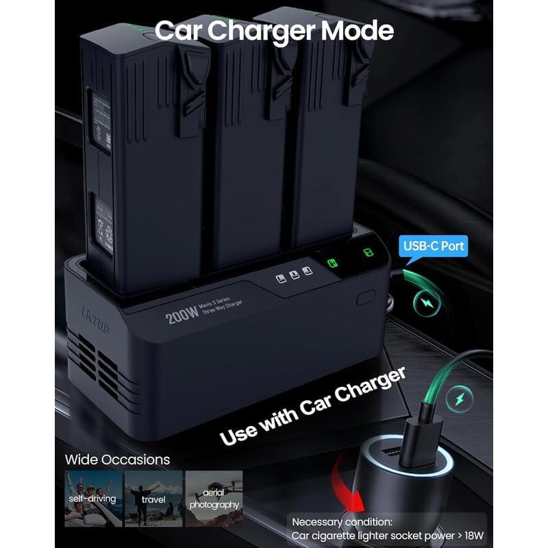 Hub de Carga 200W LKTOP para DJI Mavic 3 - Carga Rápida 1hr