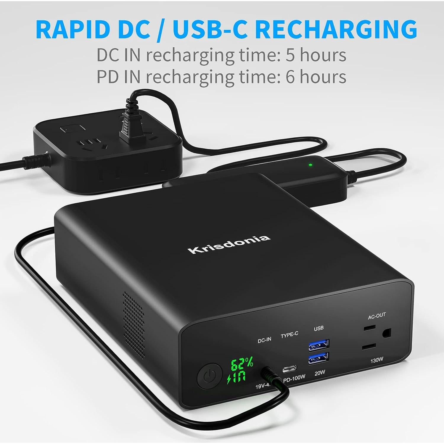 Banco de Energía Krisdonia NJF-K8 80000mAh 130W Carga Rápida