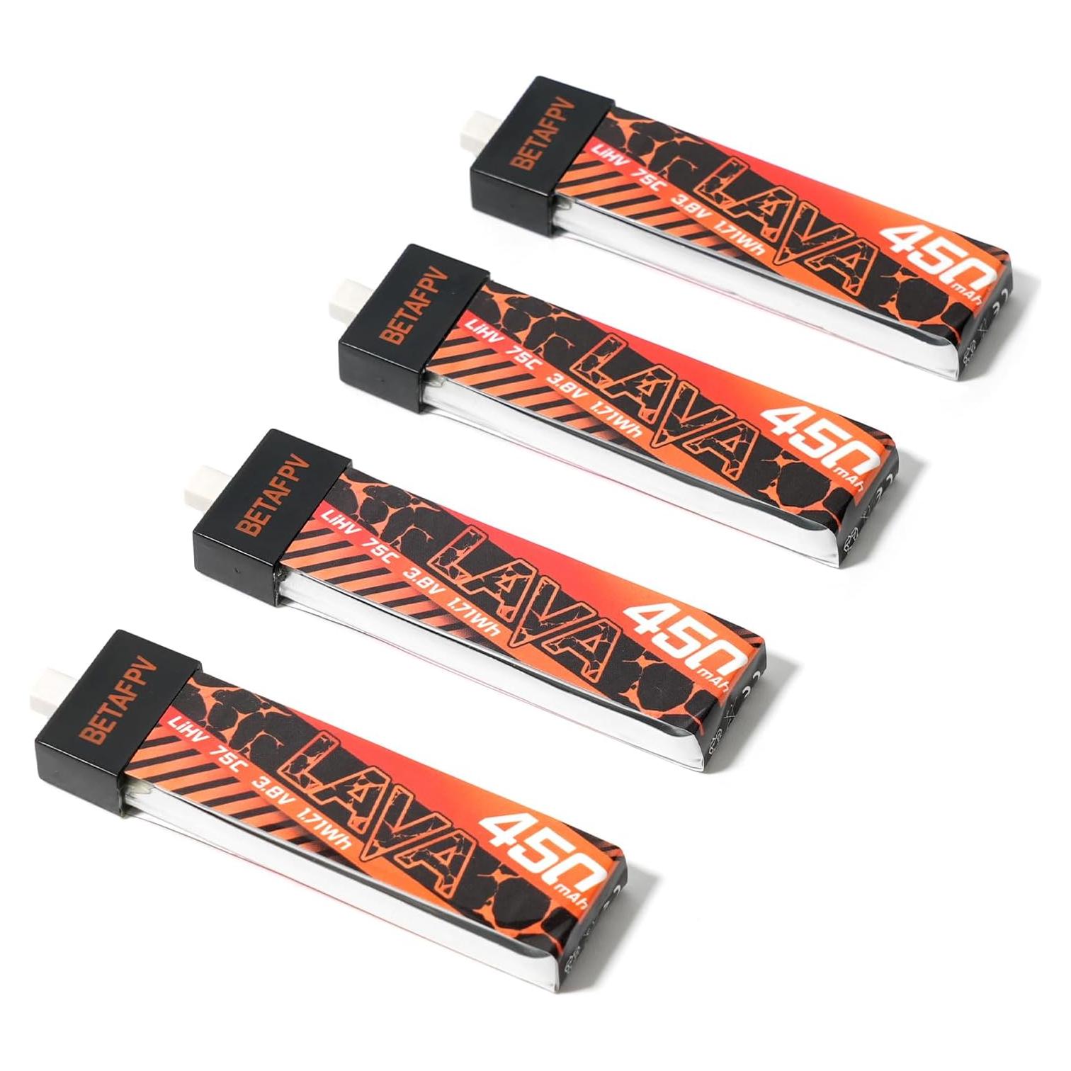 Baterías Lipo BETAFPV LAVA 450mAh 1S 3.8V 75C para Drones