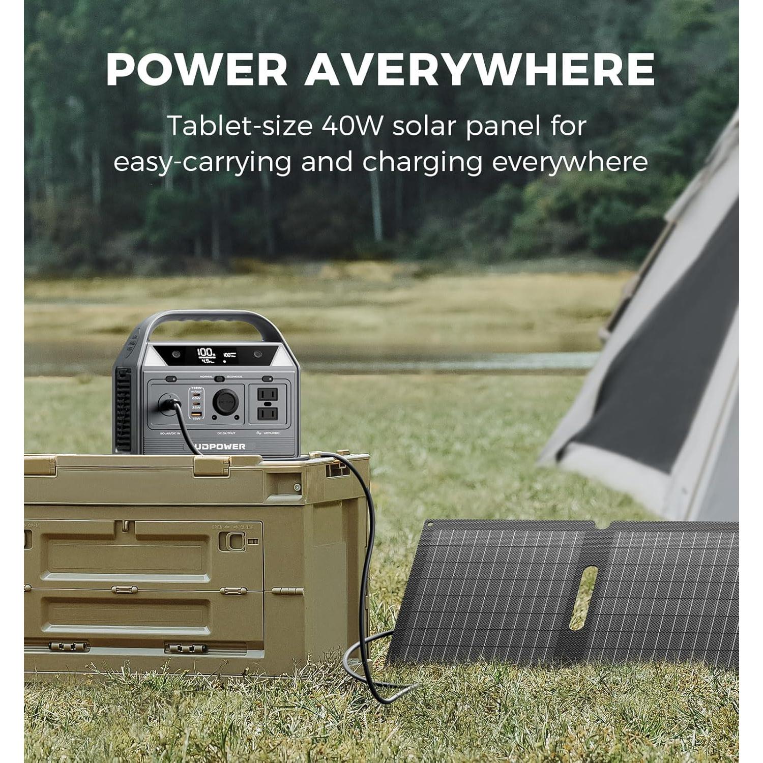 Generador Solar Portátil UDPOWER C400 + Panel Solar 40W