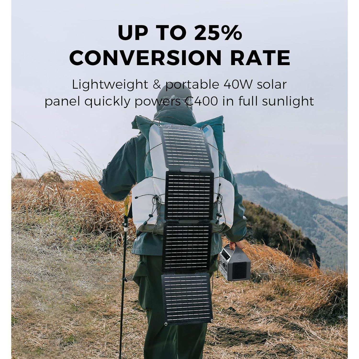 Generador Solar Portátil UDPOWER C400 + Panel Solar 40W