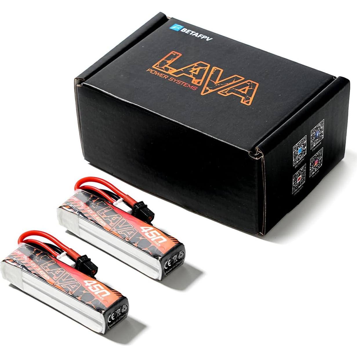 Batería Lipo 2S 450mAh 75C BETAFPV con Conector XT30 - 2 Pcs