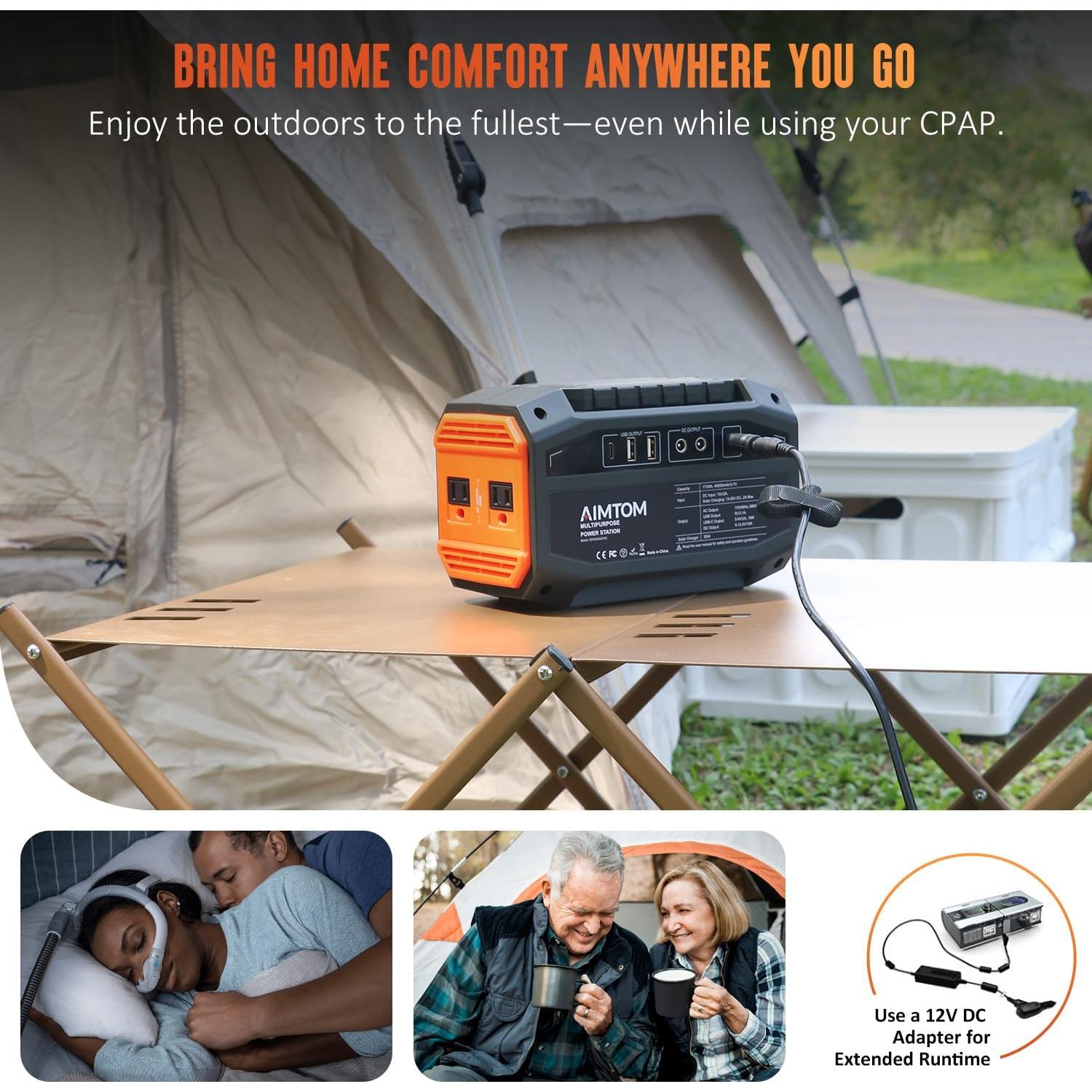 Estación de Energía Portátil AIMTOM SPS200 200W con Panel Solar 30W