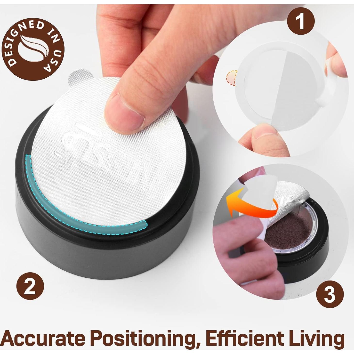 Tapas de Aluminio NESSUS 100 PCS para Cápsulas Nespresso Vertuo