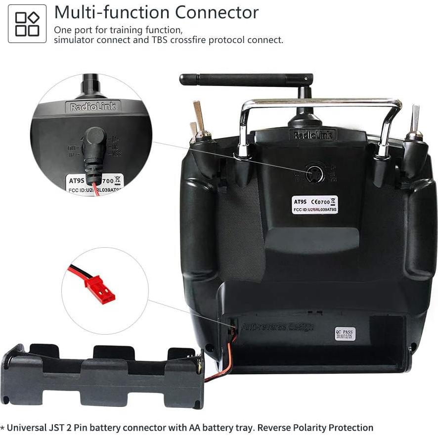 Transmisor y Receptor Radiolink AT9S Pro 10/12 Canales 3400m