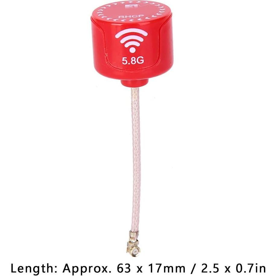 Antena 5.8Ghz 3dBi RHCP Keenso para Drone FPV Rojo
