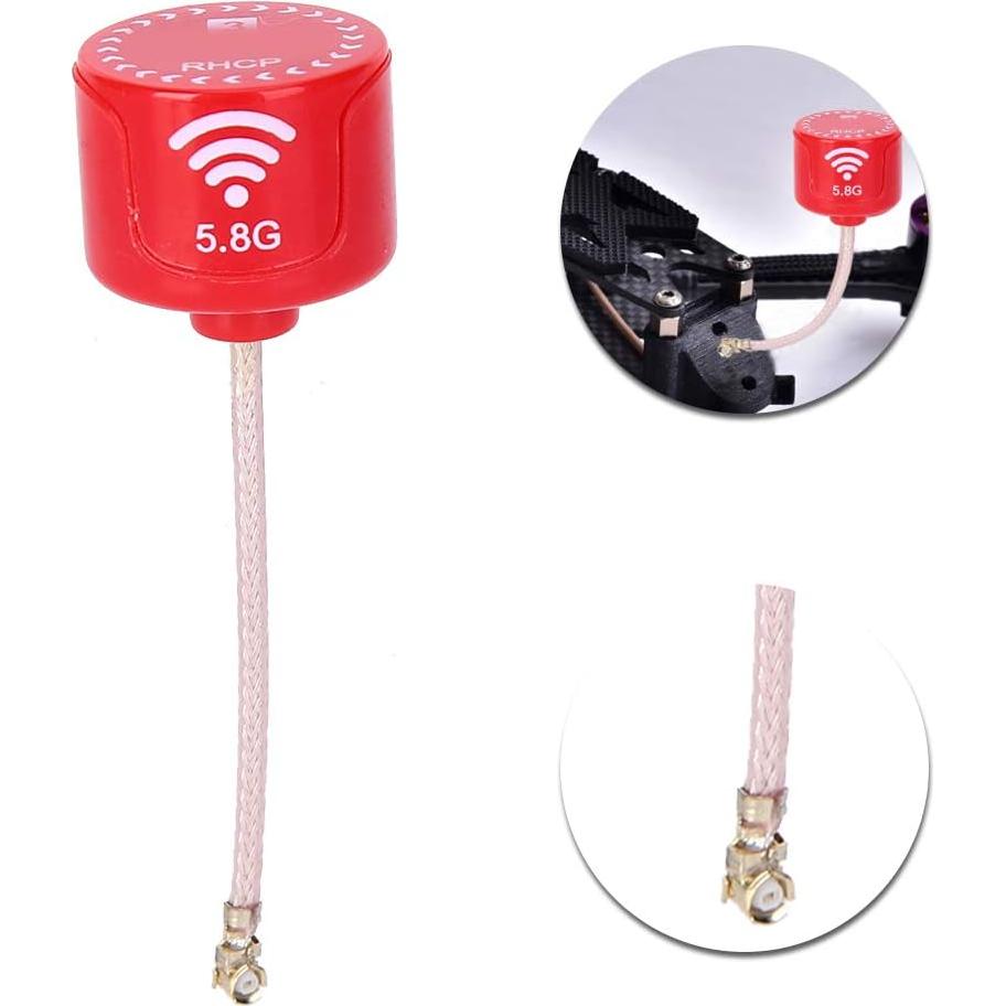 Antena 5.8Ghz 3dBi RHCP Keenso para Drone FPV Rojo