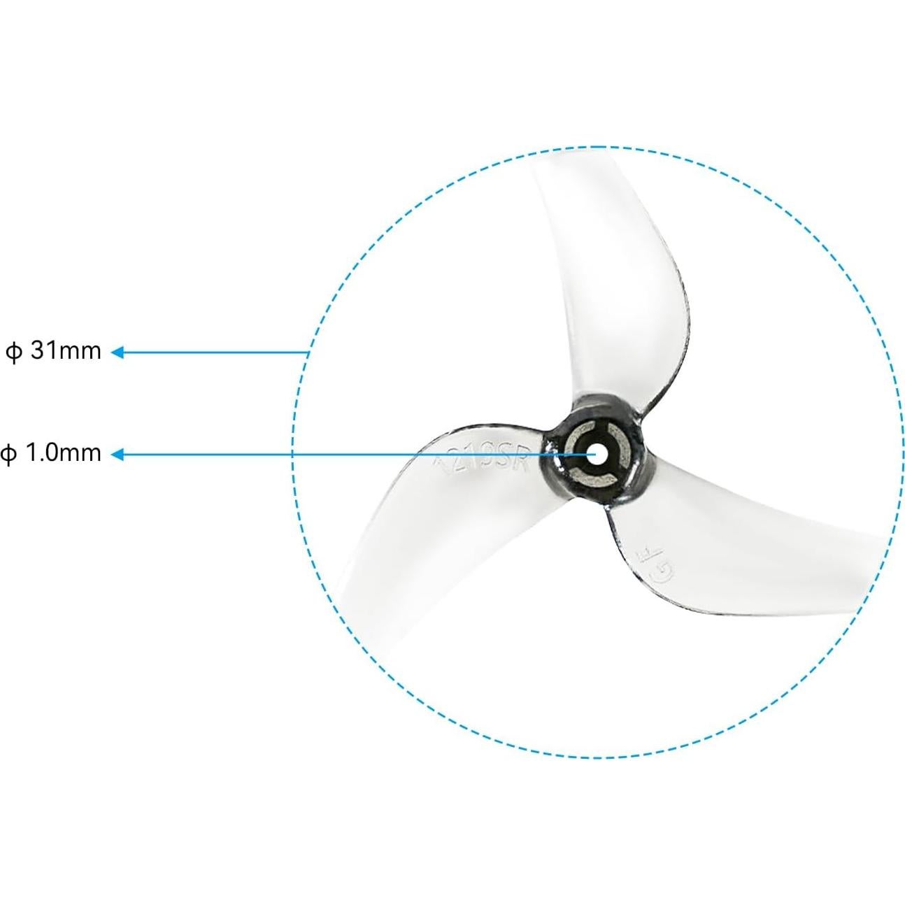 Hélices Gemfan 1219S 3 Palas BETAFPV 16pcs 1.0mm Eje