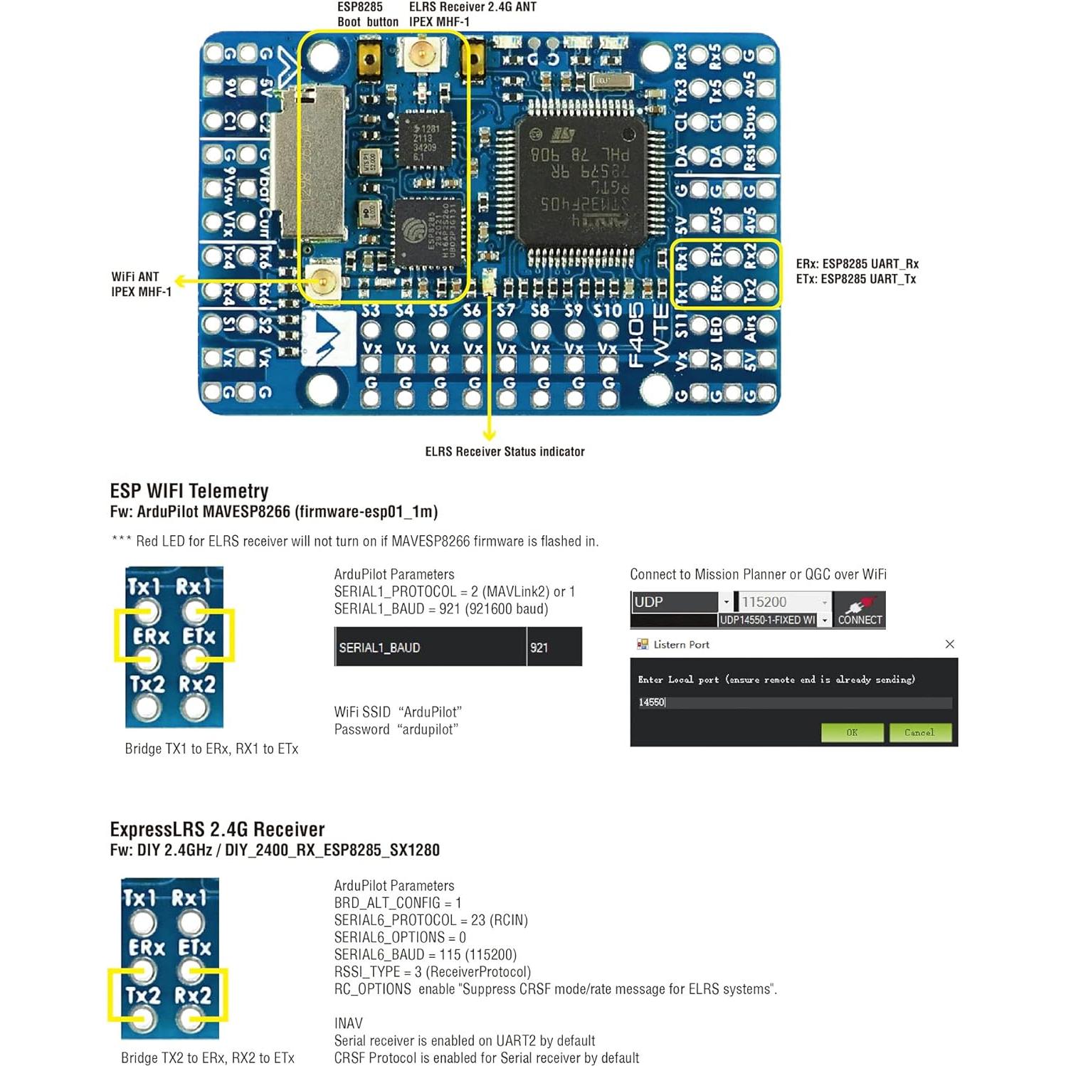 Matek F405 WTE Flight Controller STM32F405RGT6 Built in OSD SD Slot DPS310 for RC FPV Racing Drone ……
