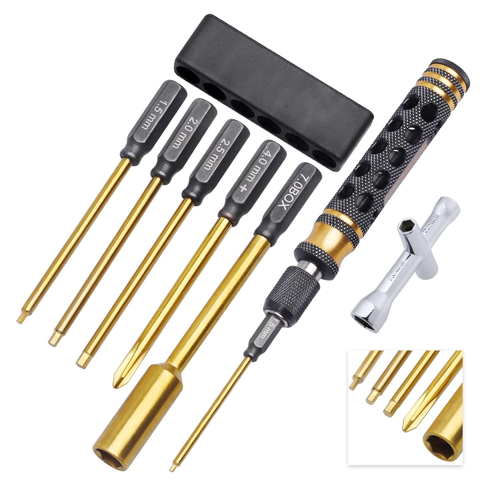 Destornillador Hexagonal de Titanio CrazyHobby Kit RC 155g