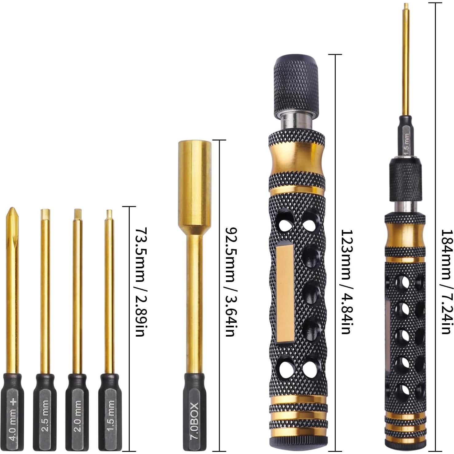 Destornillador Hexagonal de Titanio CrazyHobby Kit RC 155g