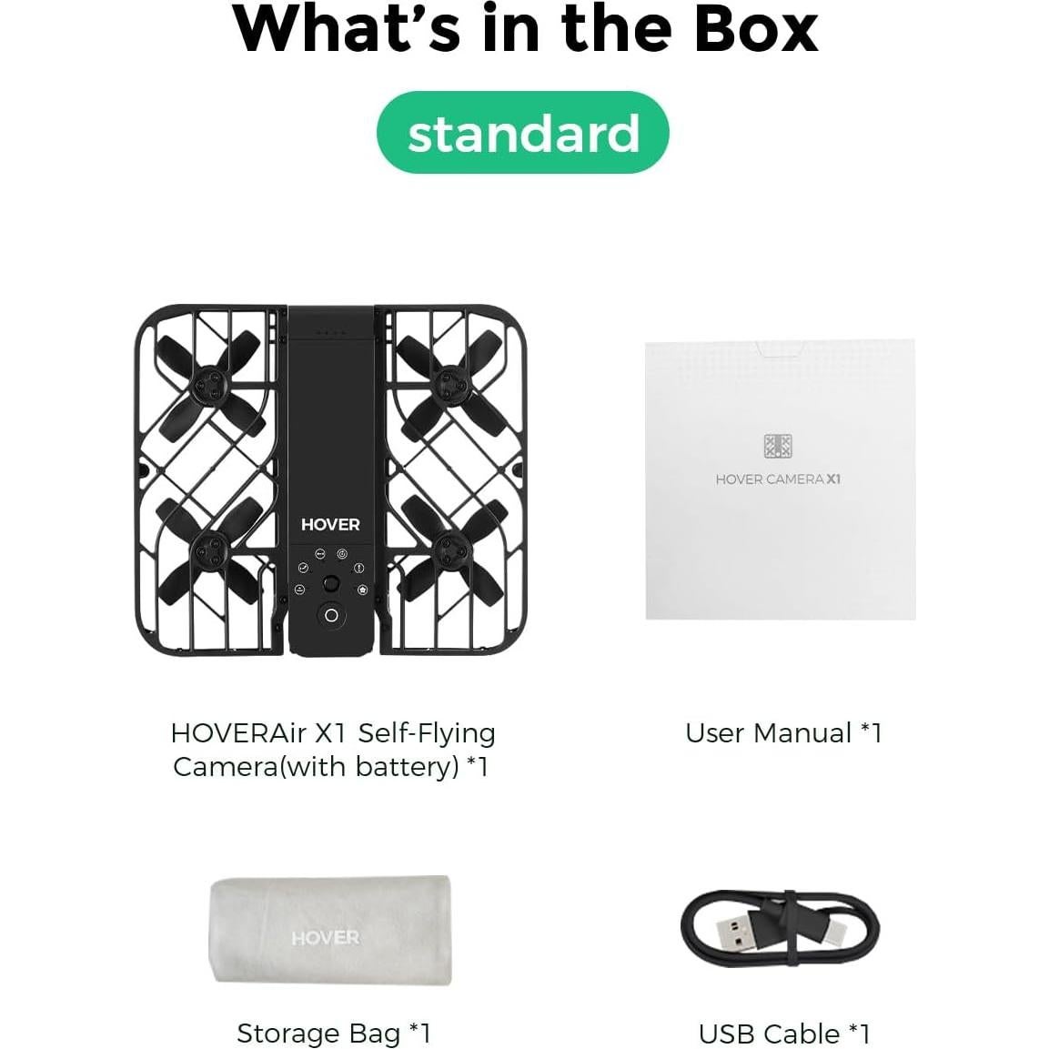 Drone HOVERAir X1 con Cámara 2.7K, Plegable y Autopilotado