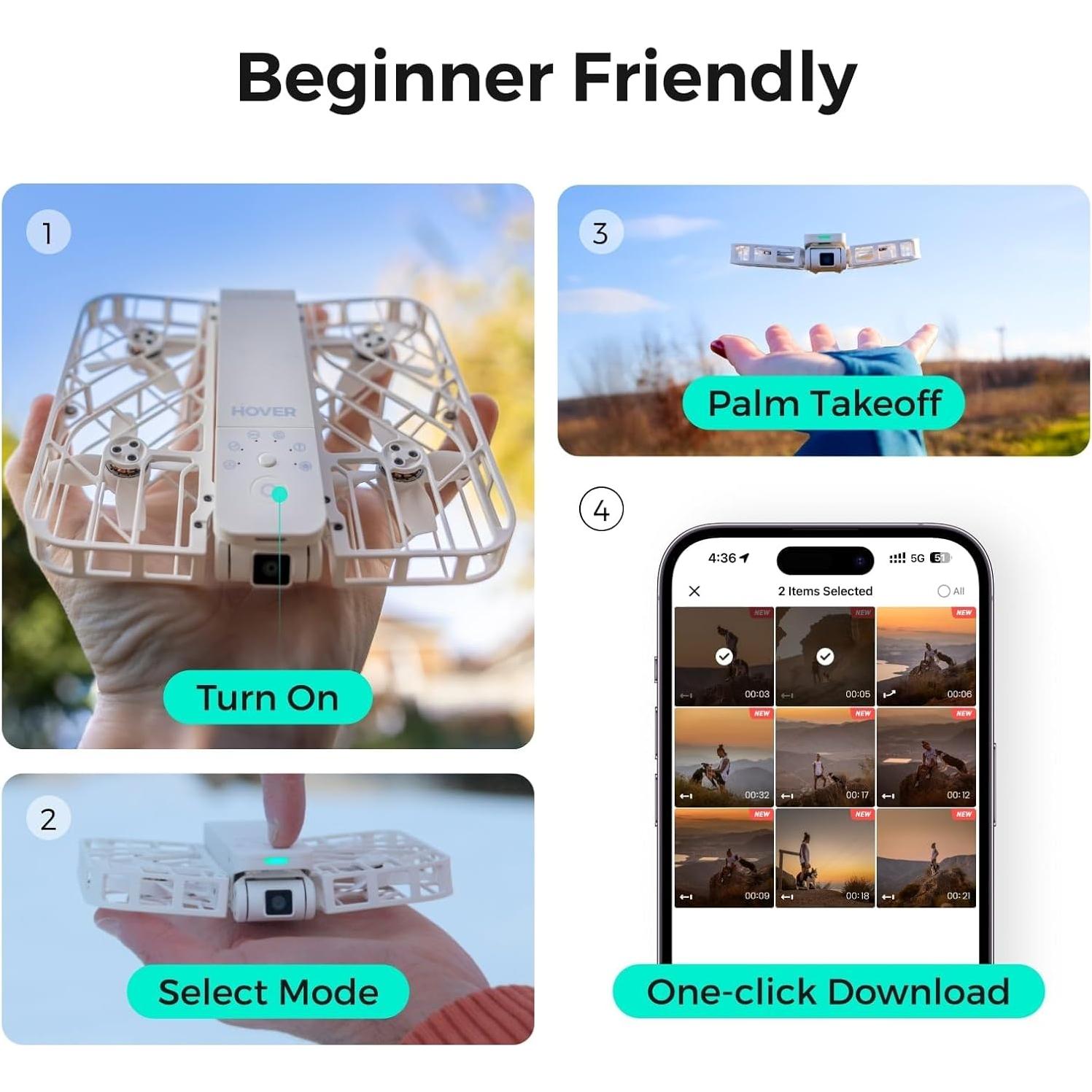 Drone HOVERAir X1 Plegable con Cámara HDR y Modo Sígueme