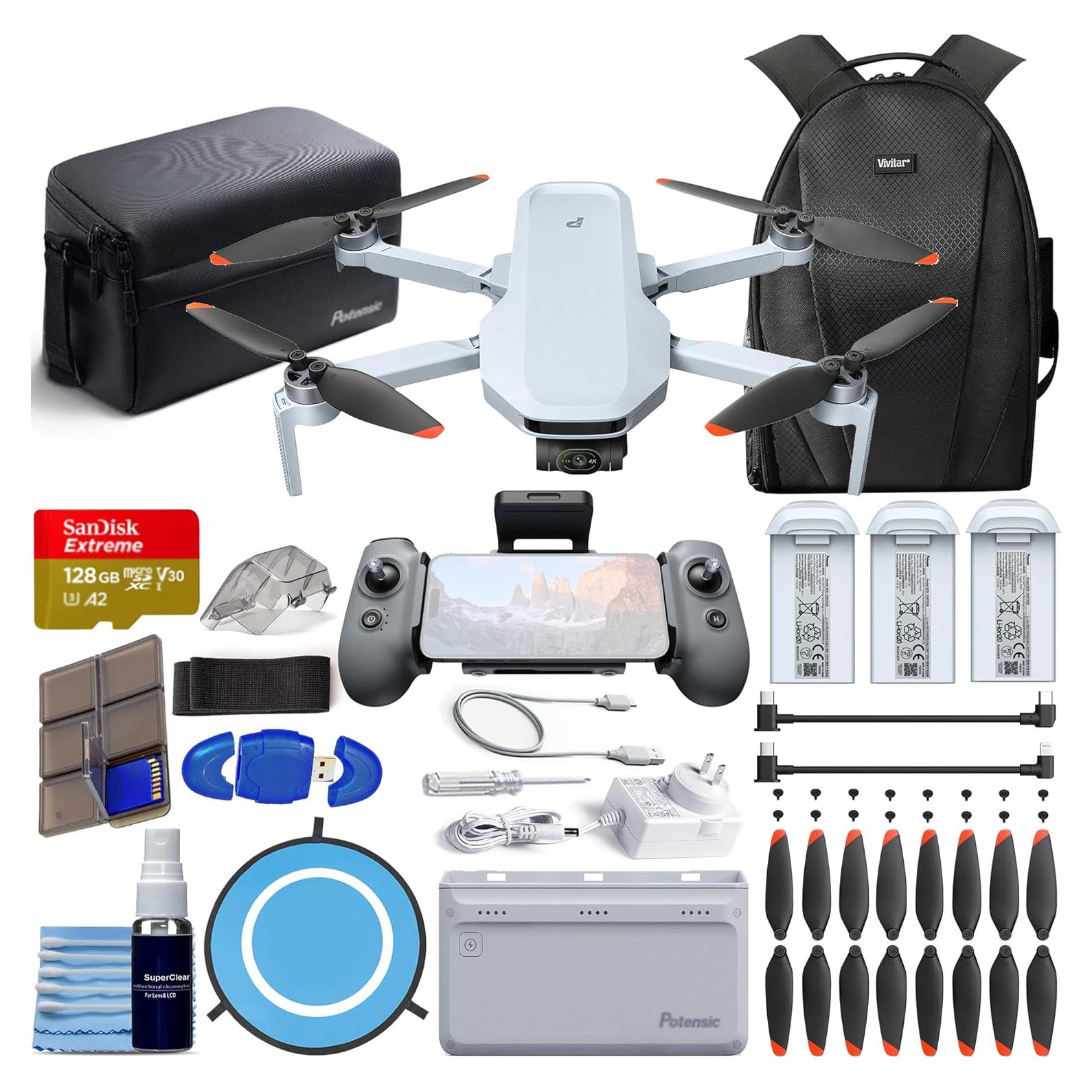 Drone Potensic ATOM 2 con Video 4K, Foto 8K, 3 Baterías