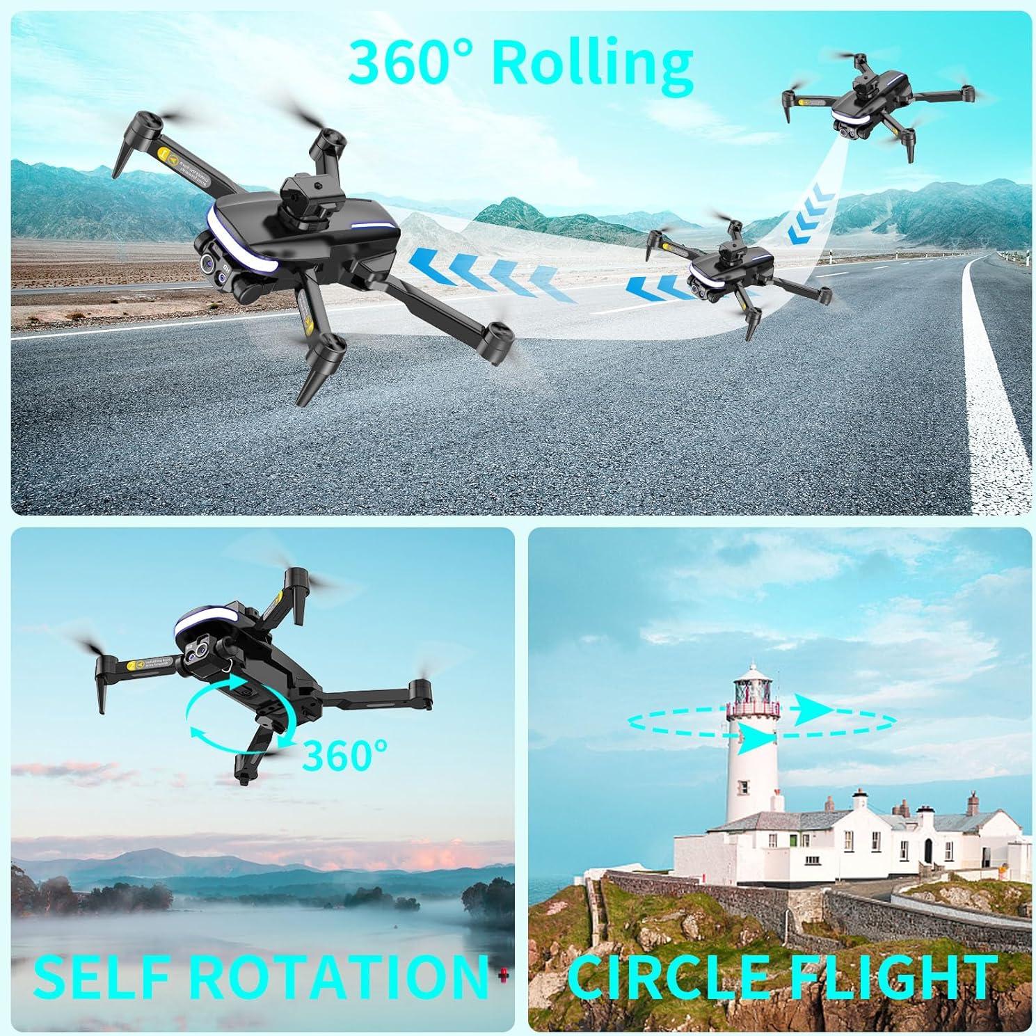 Dron Mini OBEST P14 con Cámara 4K, Plegable, 2 Baterías