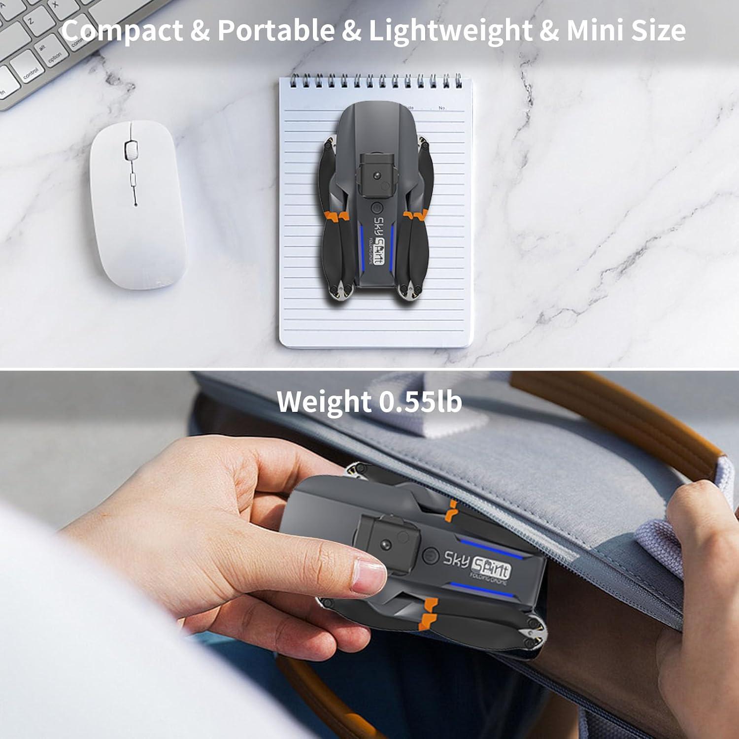 Dron Mini OBEST P14 con Cámara 4K, Plegable, 2 Baterías