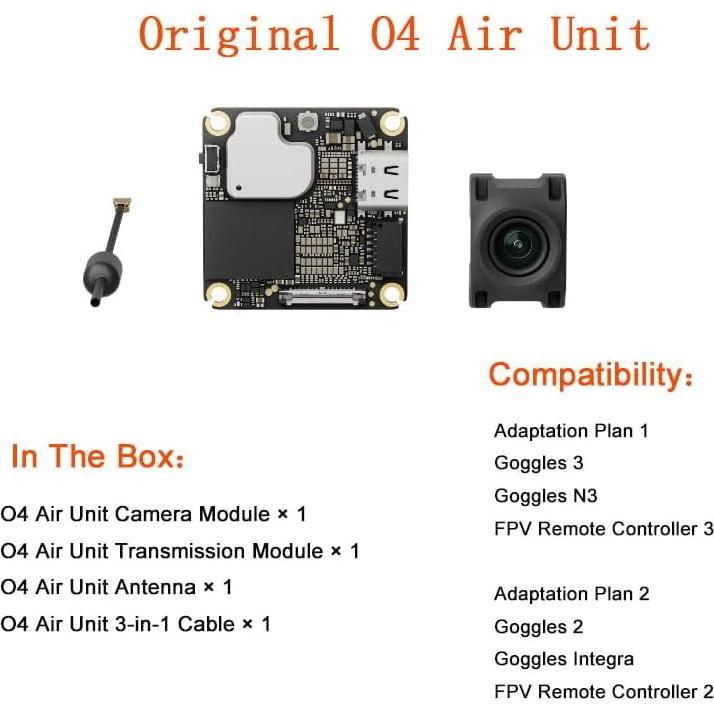 Unidad Aérea O4 LuxZilvia para Drone DJI FPV, 4K/60fps, 20ms Latencia