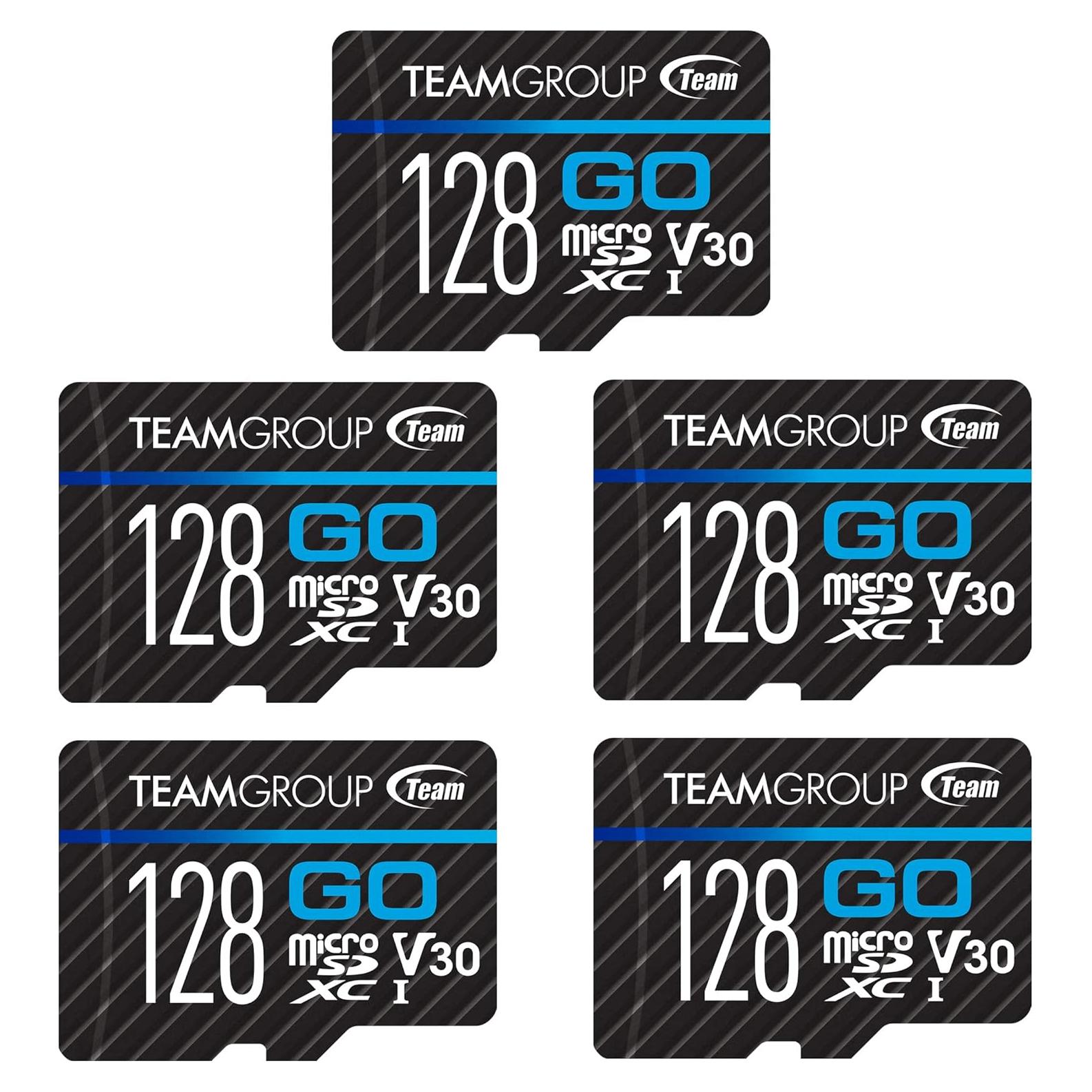 Tarjeta Micro SDXC TEAMGROUP GO 128GB 5 Pack UHS-I V30 4K