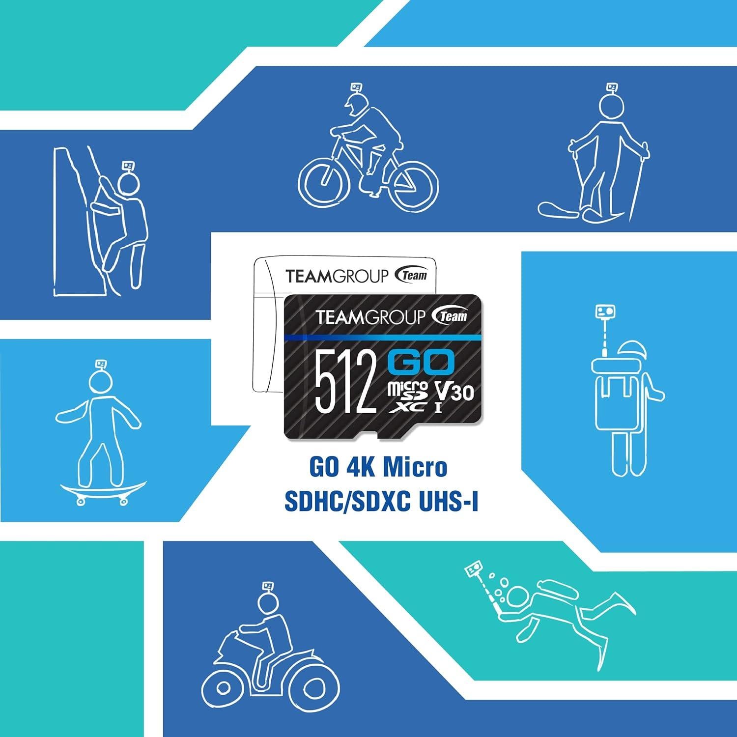 Tarjeta Micro SDXC TEAMGROUP GO 128GB 5 Pack UHS-I V30 4K