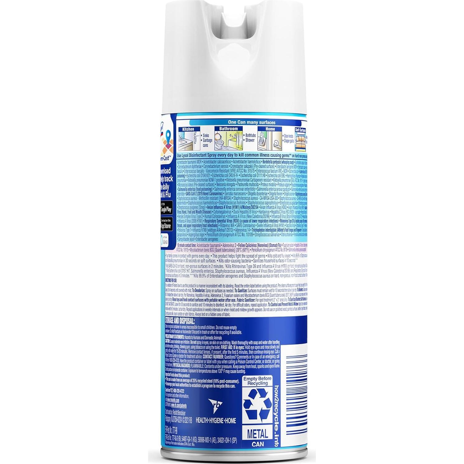 Spray Desinfectante Lysol Lino Fresco 354 ml Pack 12