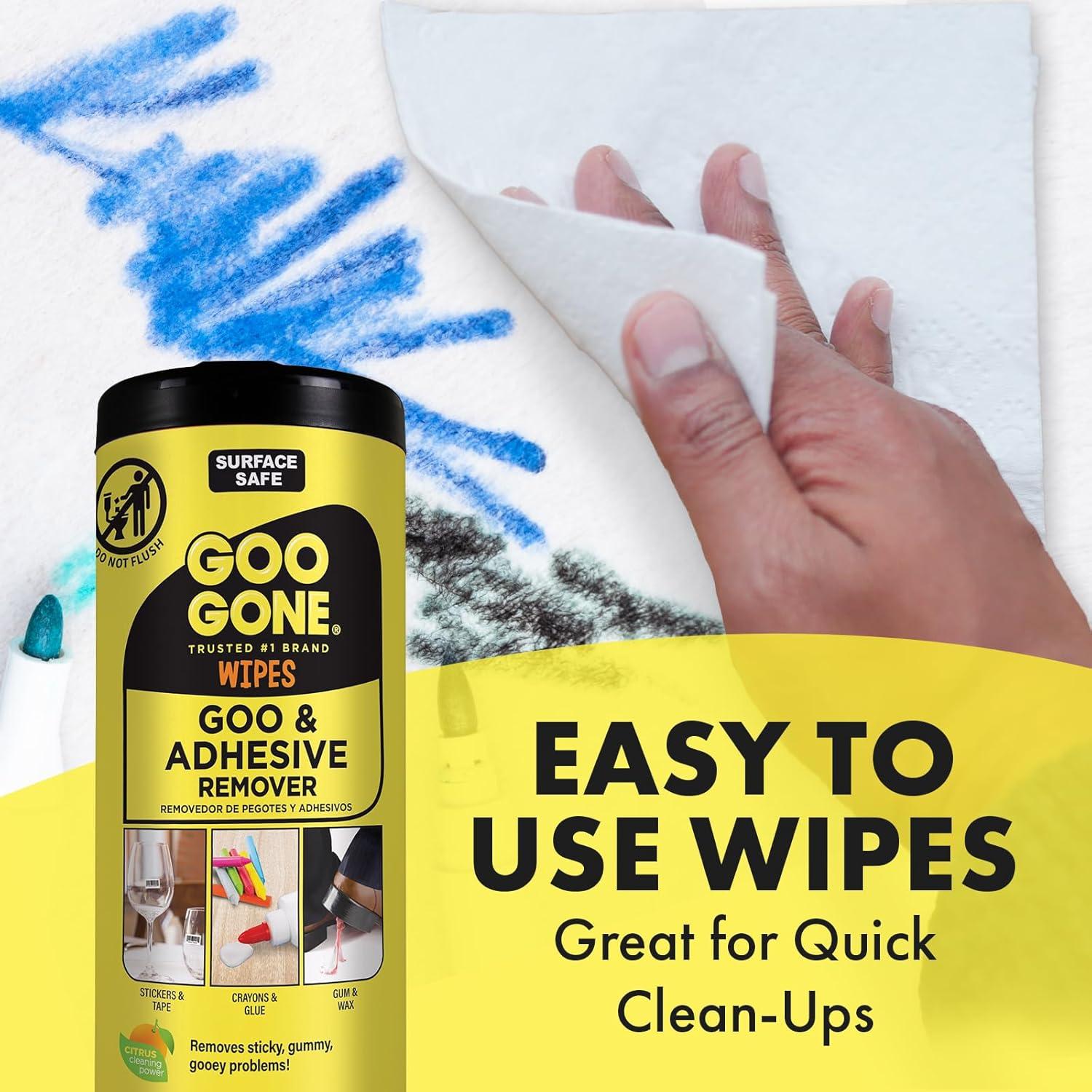 Toallitas Goo Gone para limpieza de residuos adhesivos - 24 unidades