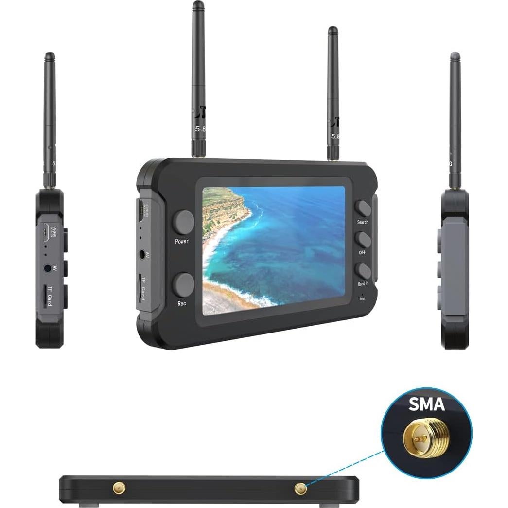 Monitor FPV SoloGood 4.3" 800x480 IPS 5.8GHz DVR para Drones