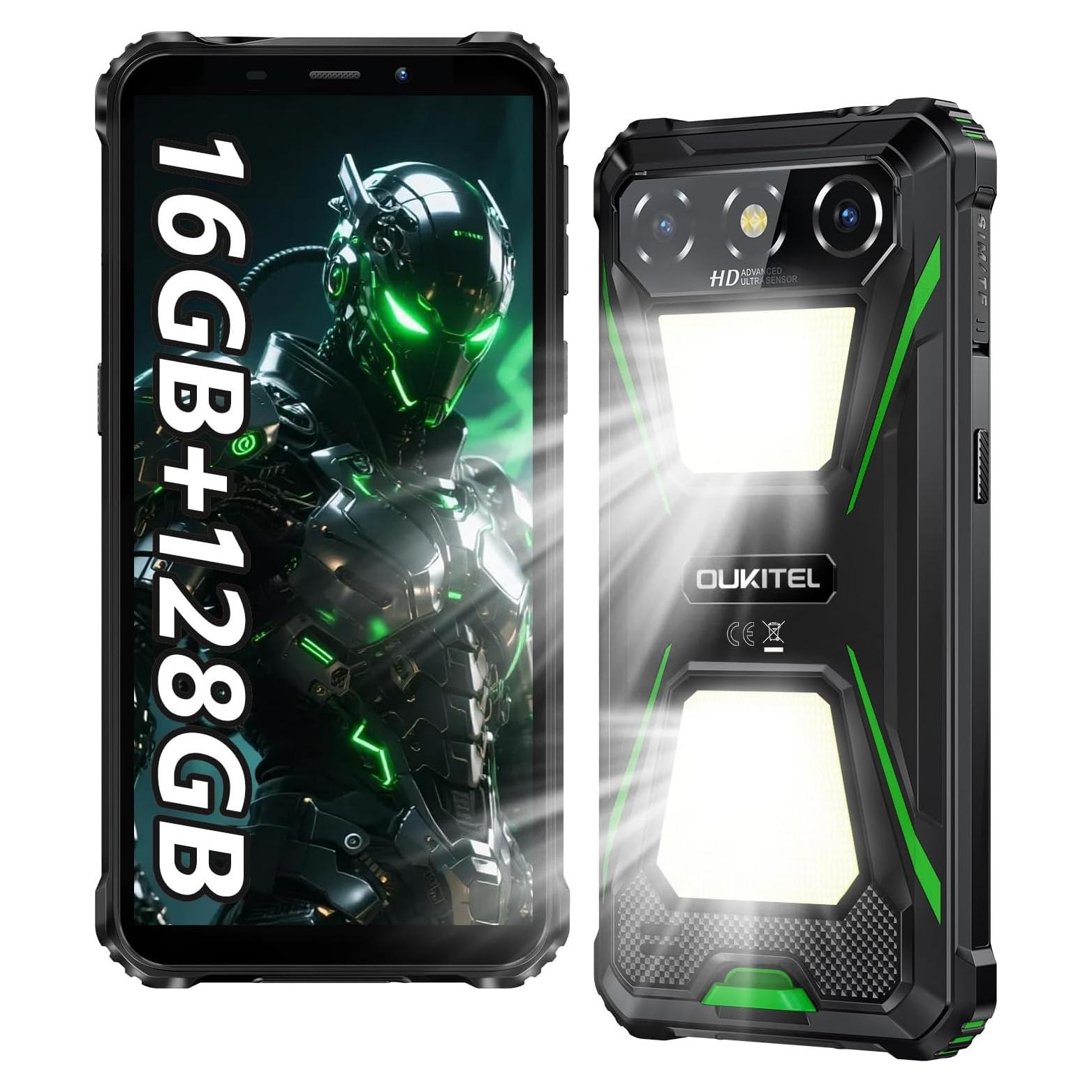 OUKITEL G5 Teléfono Resistente 16GB RAM 128GB Verde 6300mAh