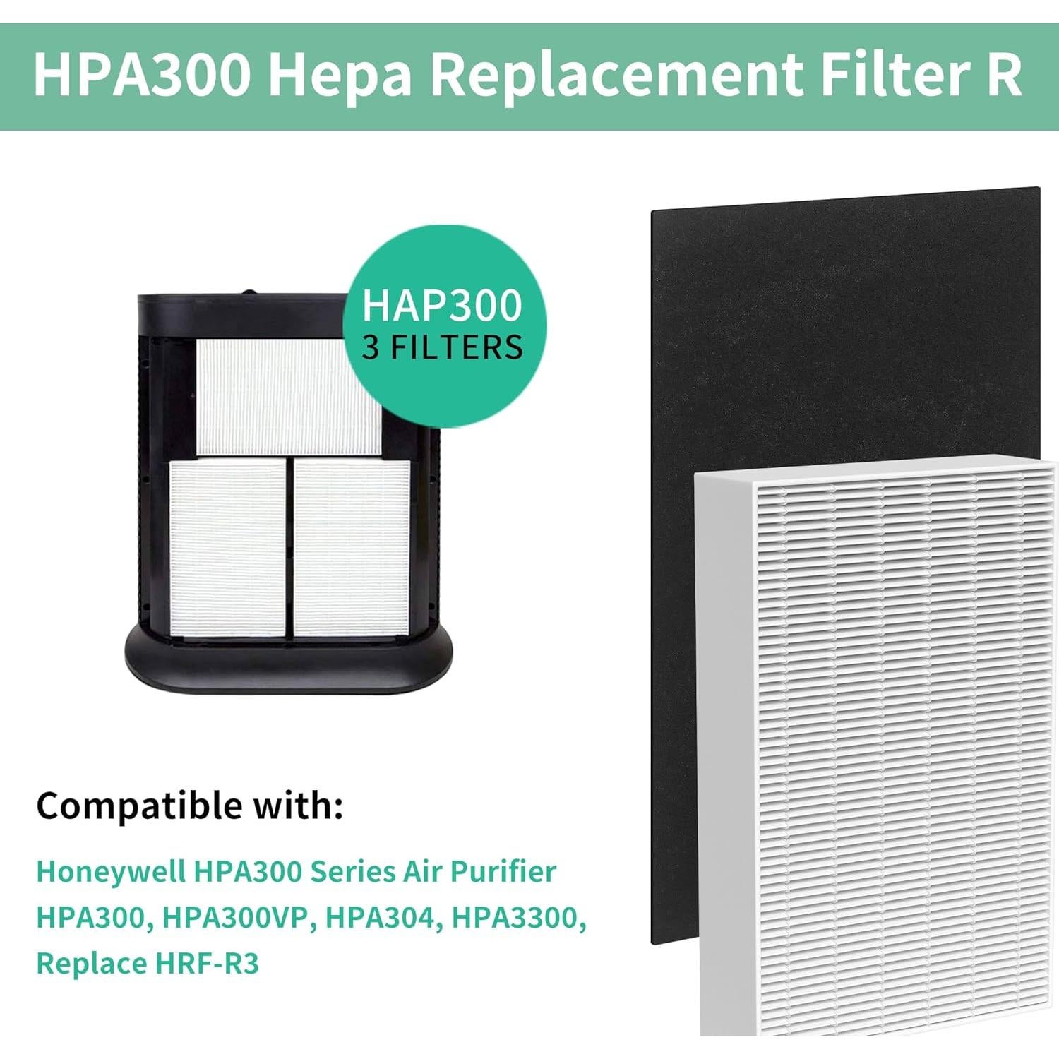 Filtro HEPA HPA300 Musslan 3 Reemplazos + 4 Filtros Carbono