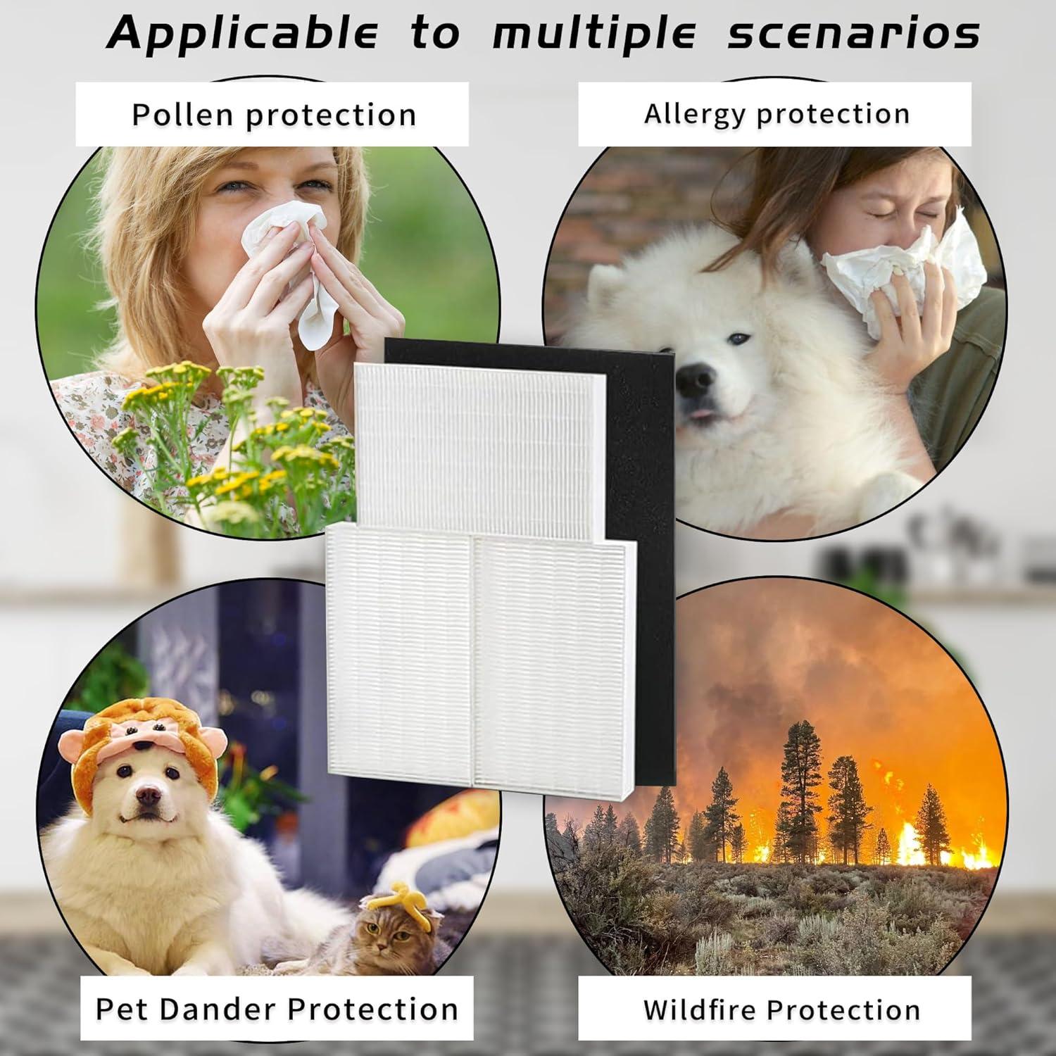 Filtro HEPA HPA300 Musslan 3 Reemplazos + 4 Filtros Carbono