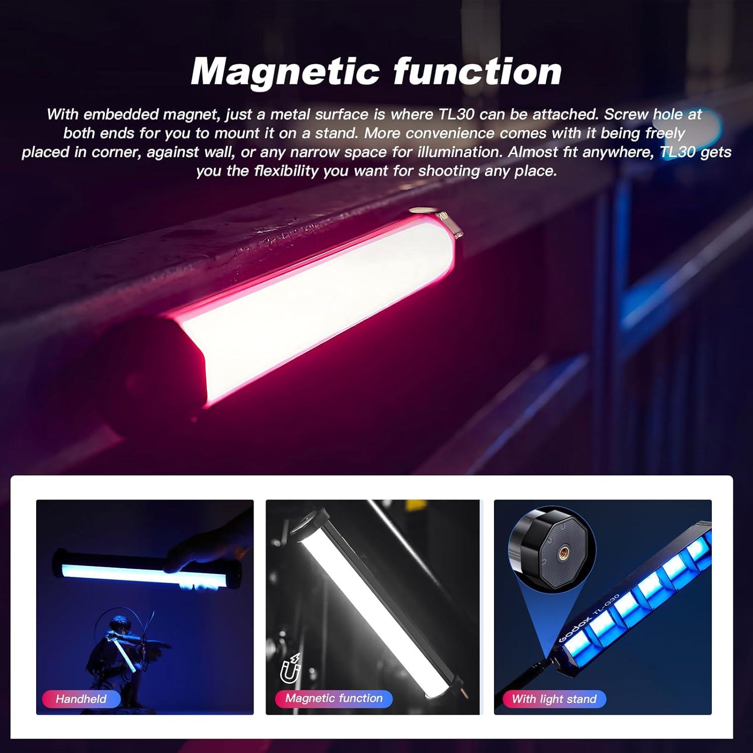 Tubo de Luz RGB Godox TL30 8W 2700-6500K Batería 2900mAh