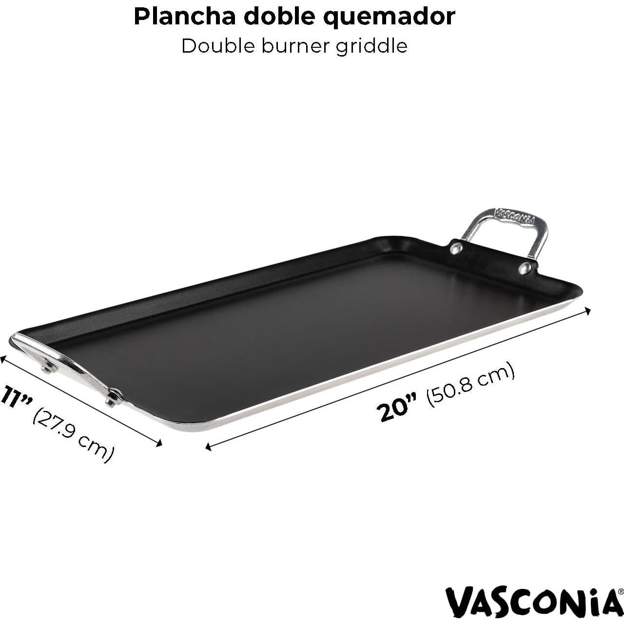 Plancha Doble Vasconia 50.8x27.9 cm Aluminio Antiadherente