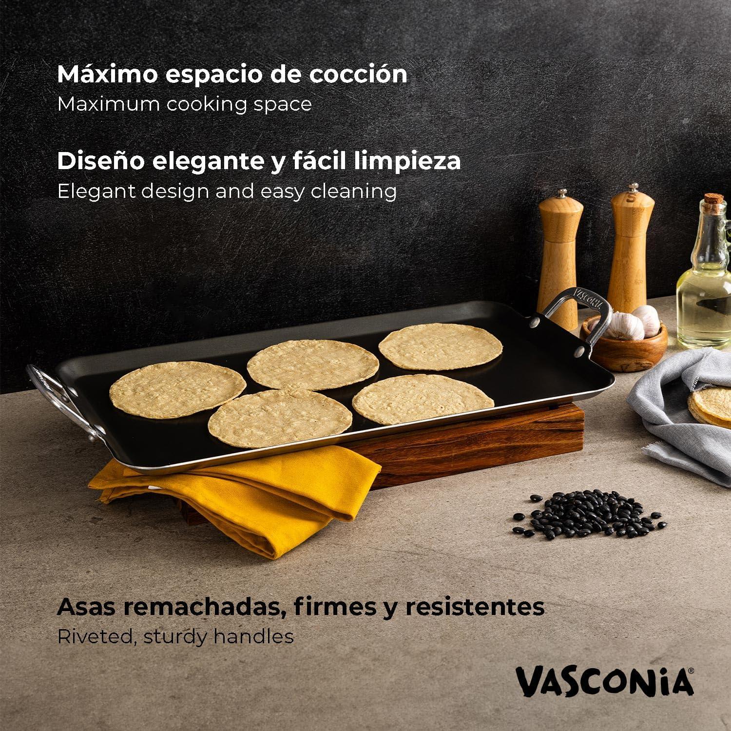 Plancha Doble Vasconia 50.8x27.9 cm Aluminio Antiadherente