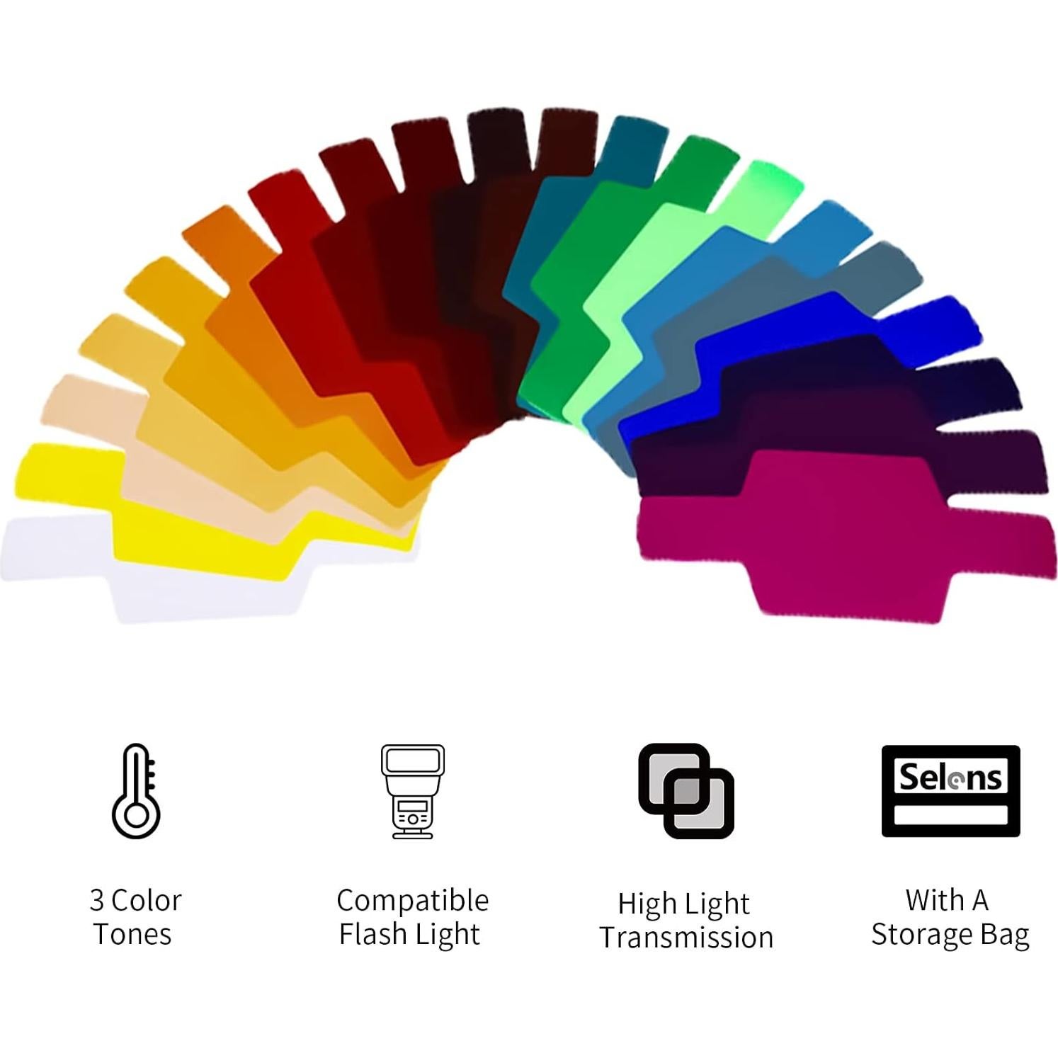Filtros de Luz Selens SE-CG20 20 Pcs para Flash de Cámara