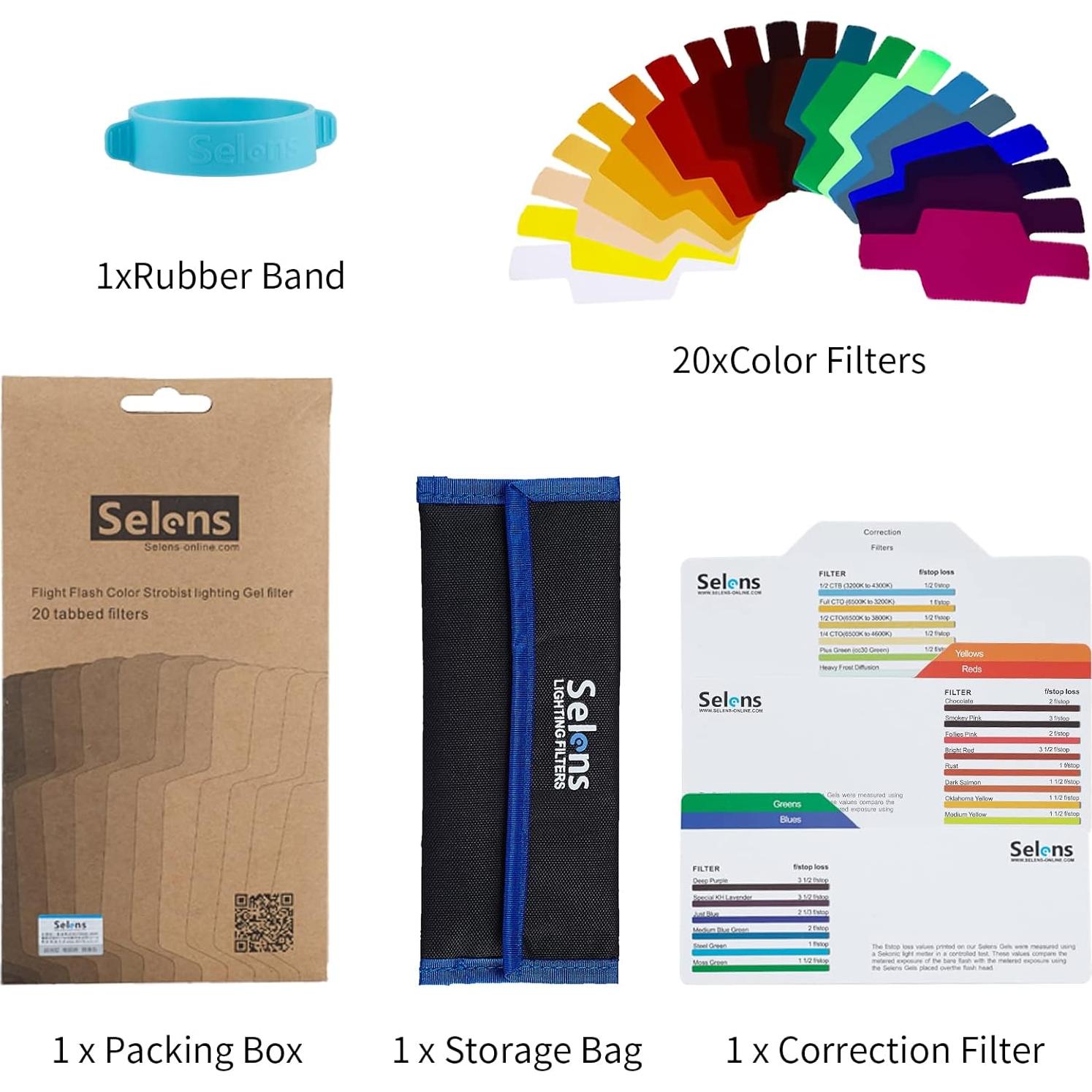 Filtros de Luz Selens SE-CG20 20 Pcs para Flash de Cámara