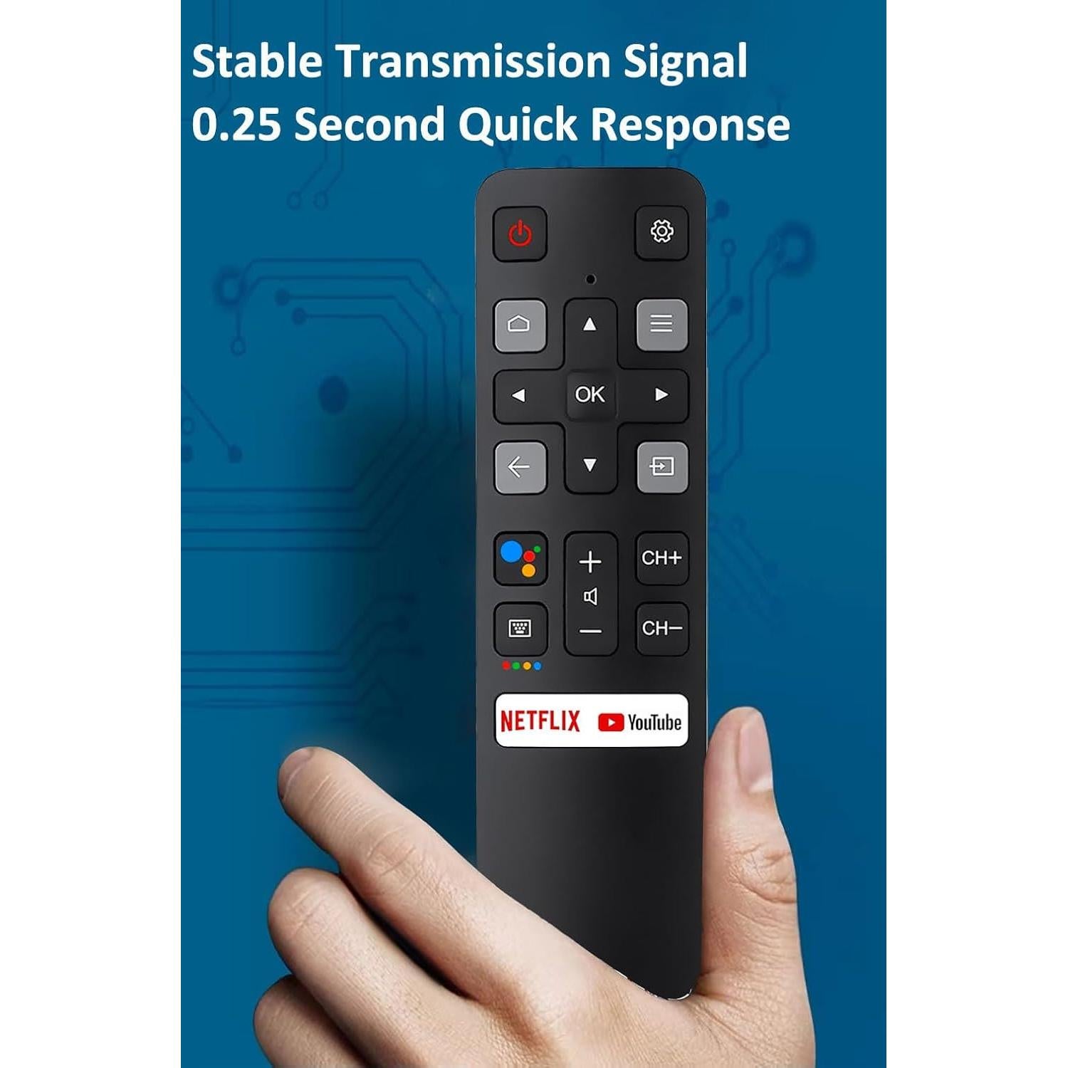 Control Remoto Universal TCL RC802V FNR1 para Android 4K UHD TV