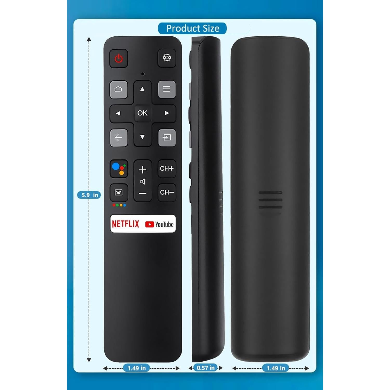 Control Remoto Universal TCL RC802V FNR1 para Android 4K UHD TV