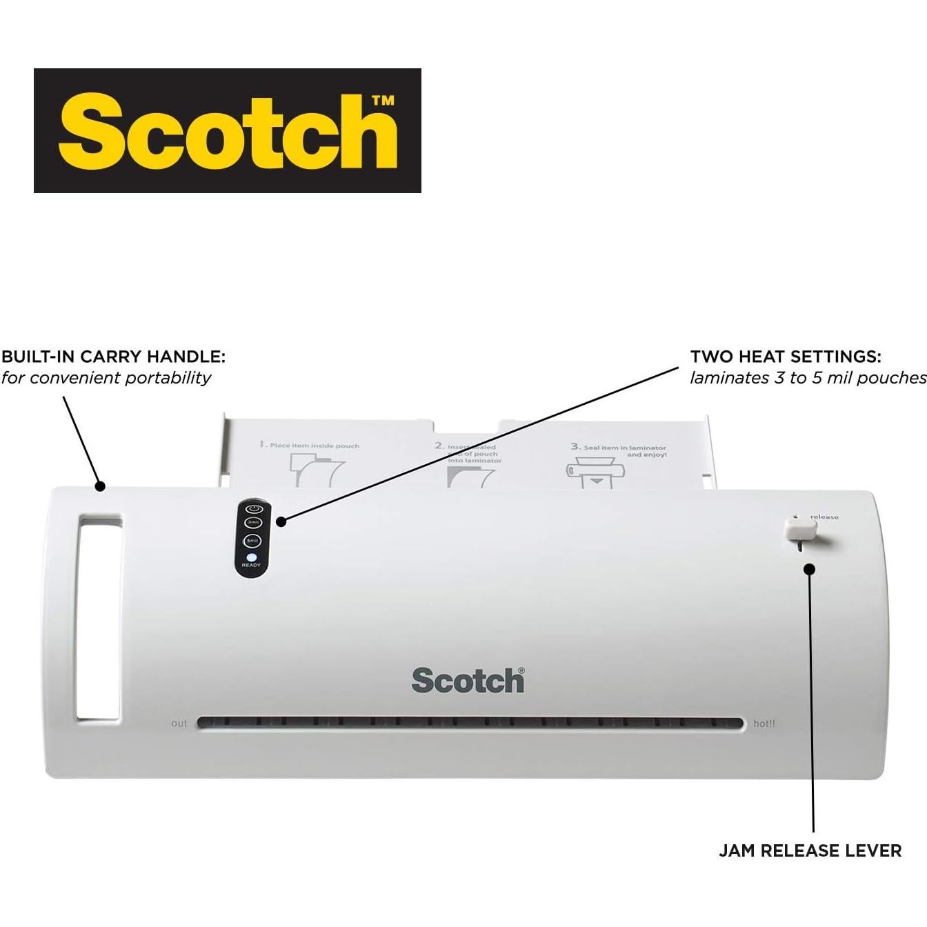 Laminadora Térmica Scotch TL902, 5 Min Calentamiento, 22.86 cm
