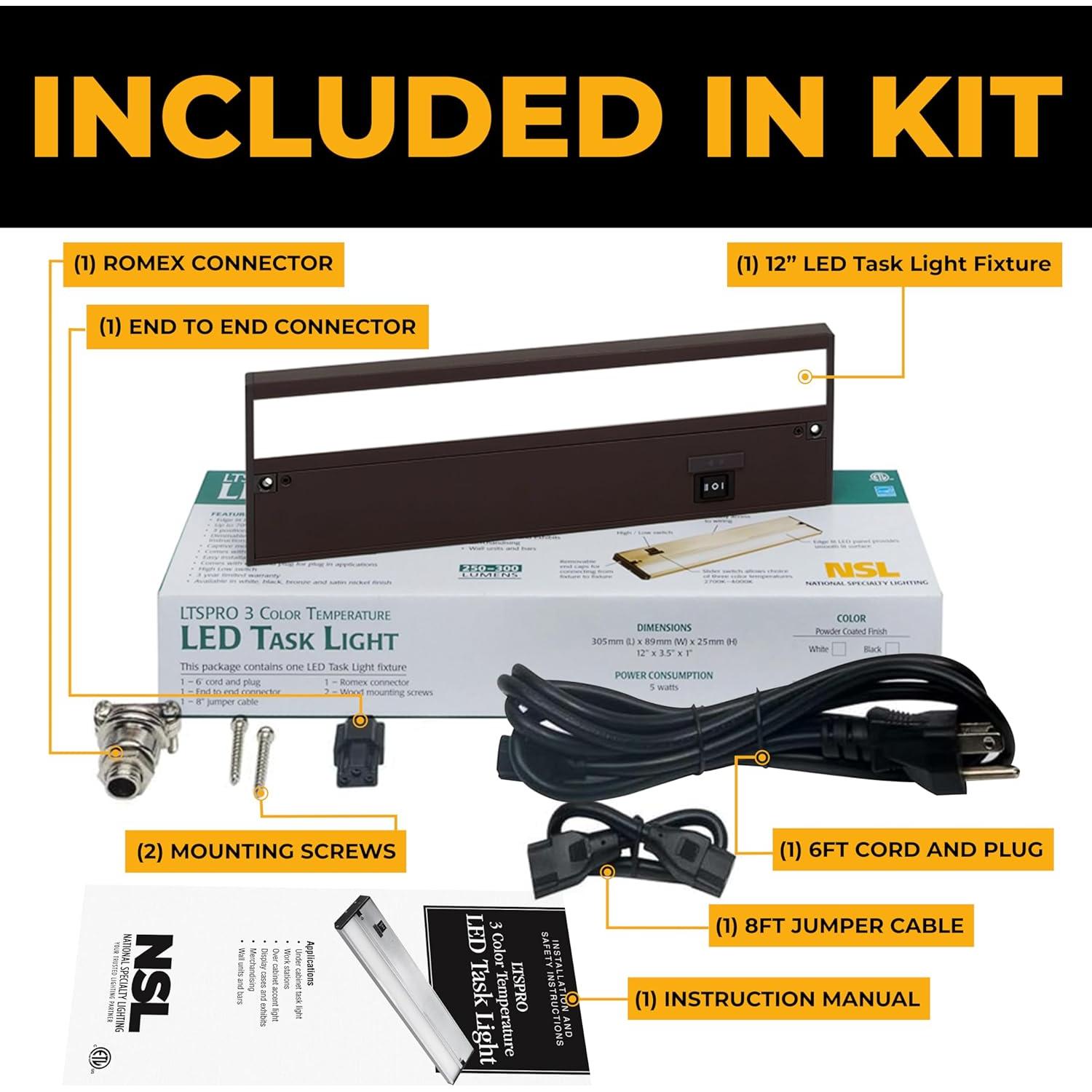 Iluminación LED Bajo Gabinete NSL 23 cm Bronce Regulable