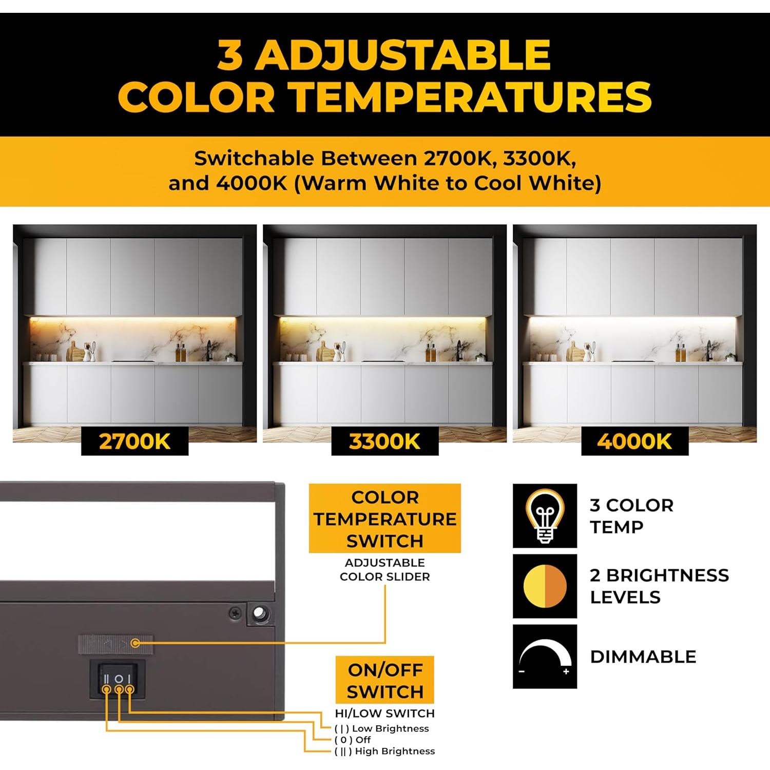 Iluminación LED Bajo Gabinete NSL 23 cm Bronce Regulable