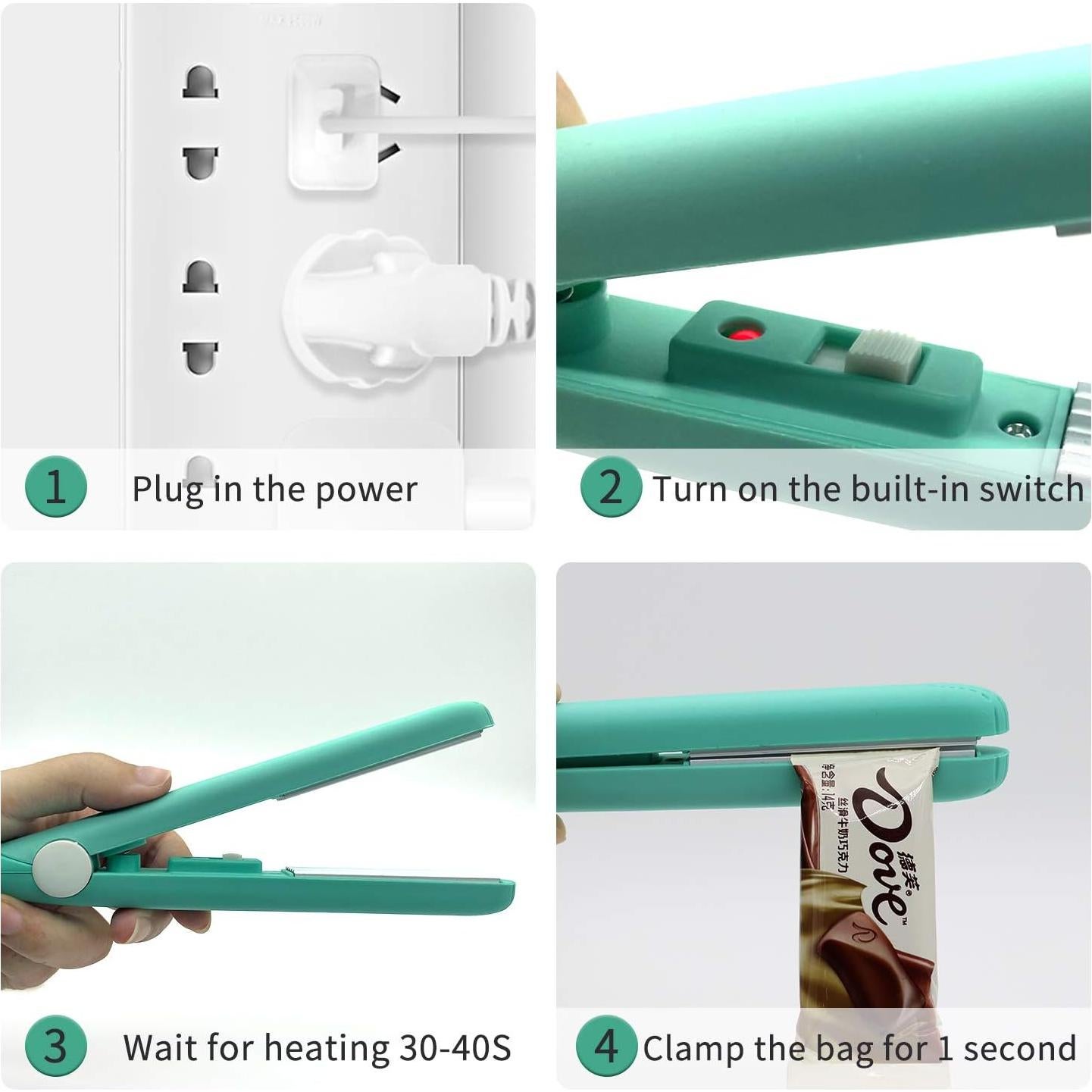 Mini Sello Térmico Eliamo 2 Pack Verde y Morado 280g