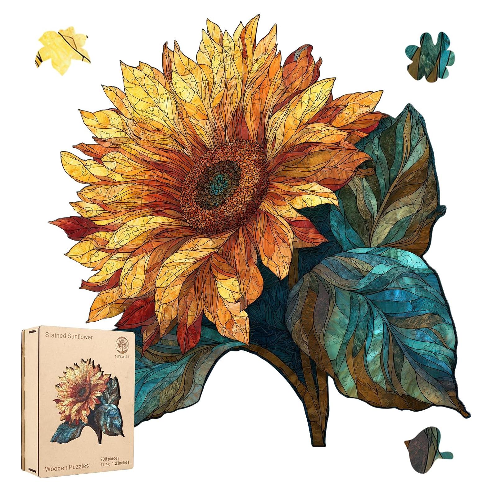 Rompecabezas de Madera MYS A·U·R Girasol 300 Piezas 33.4cm