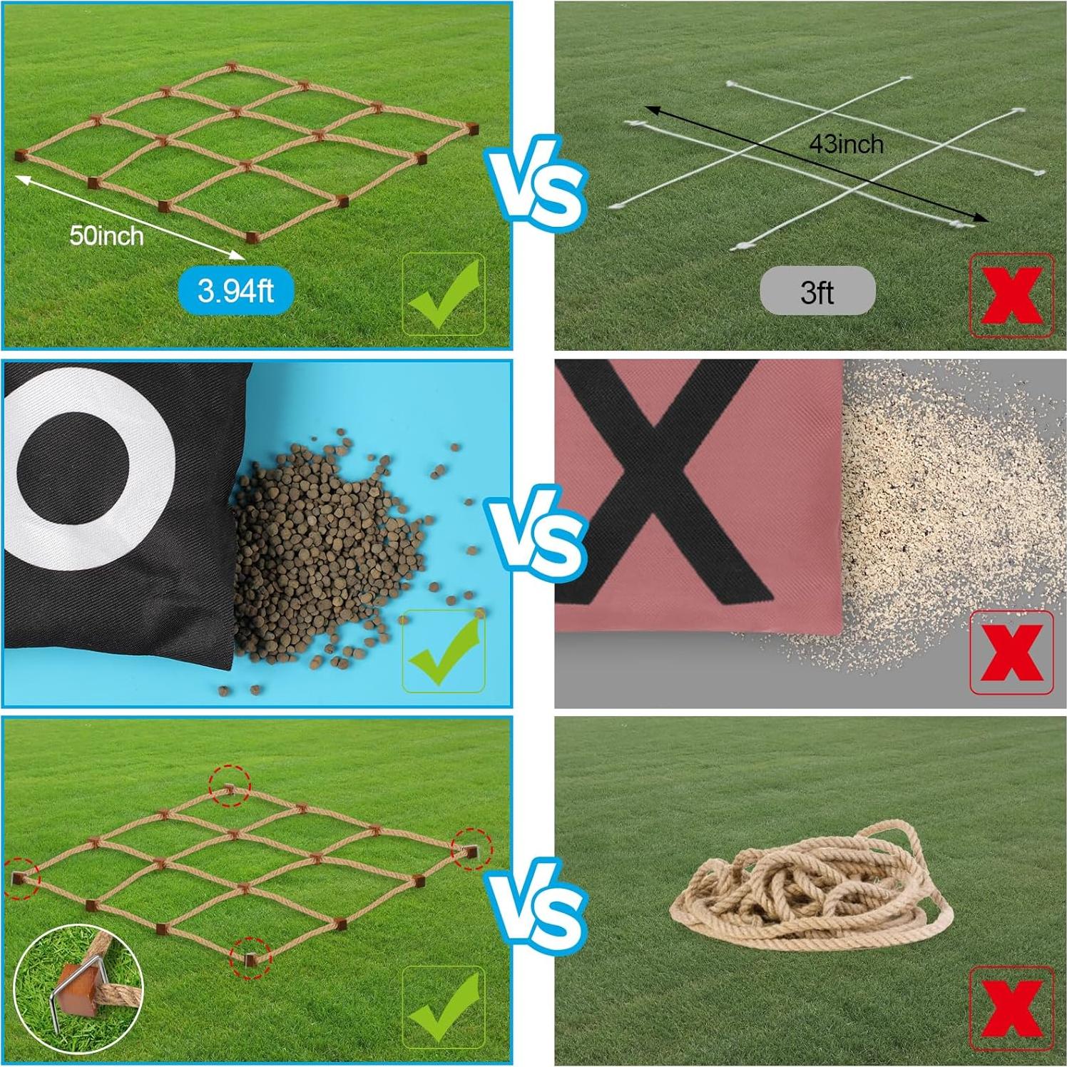 Juego de Tic Tac Toe Gigante DUOLIYBC 1.22m x 1.22m Exterior