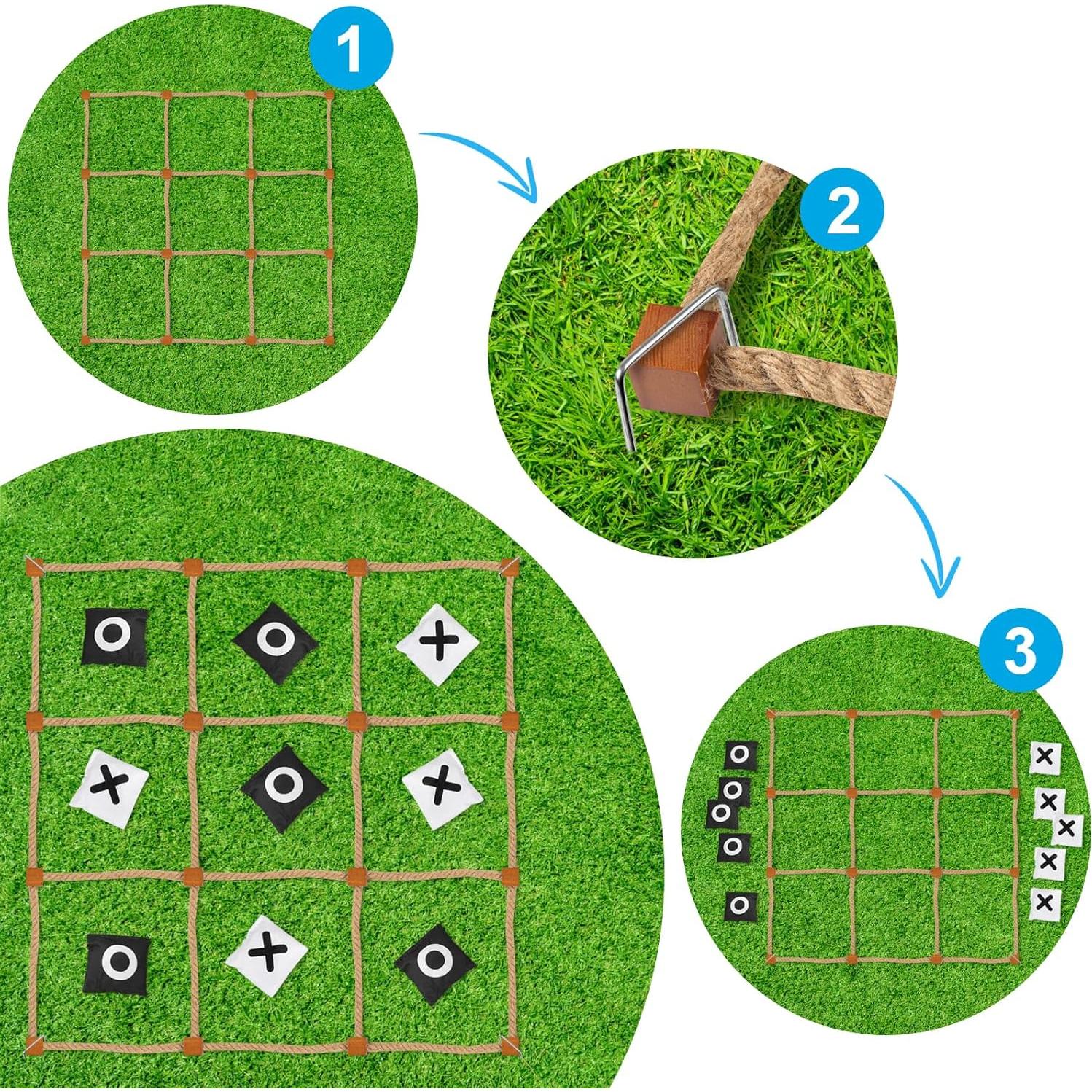 Juego de Tic Tac Toe Gigante DUOLIYBC 1.22m x 1.22m Exterior