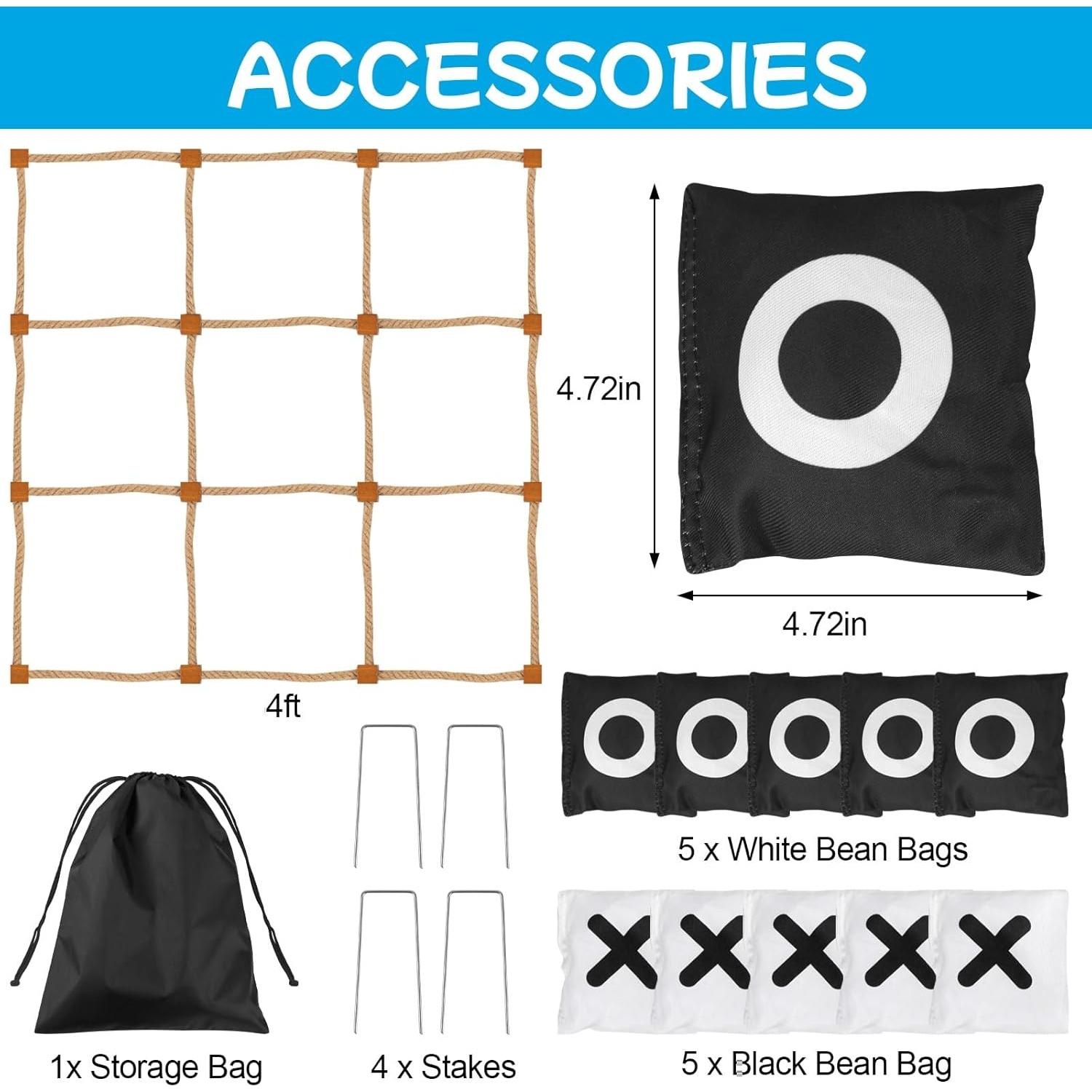 Juego de Tic Tac Toe Gigante DUOLIYBC 1.22m x 1.22m Exterior