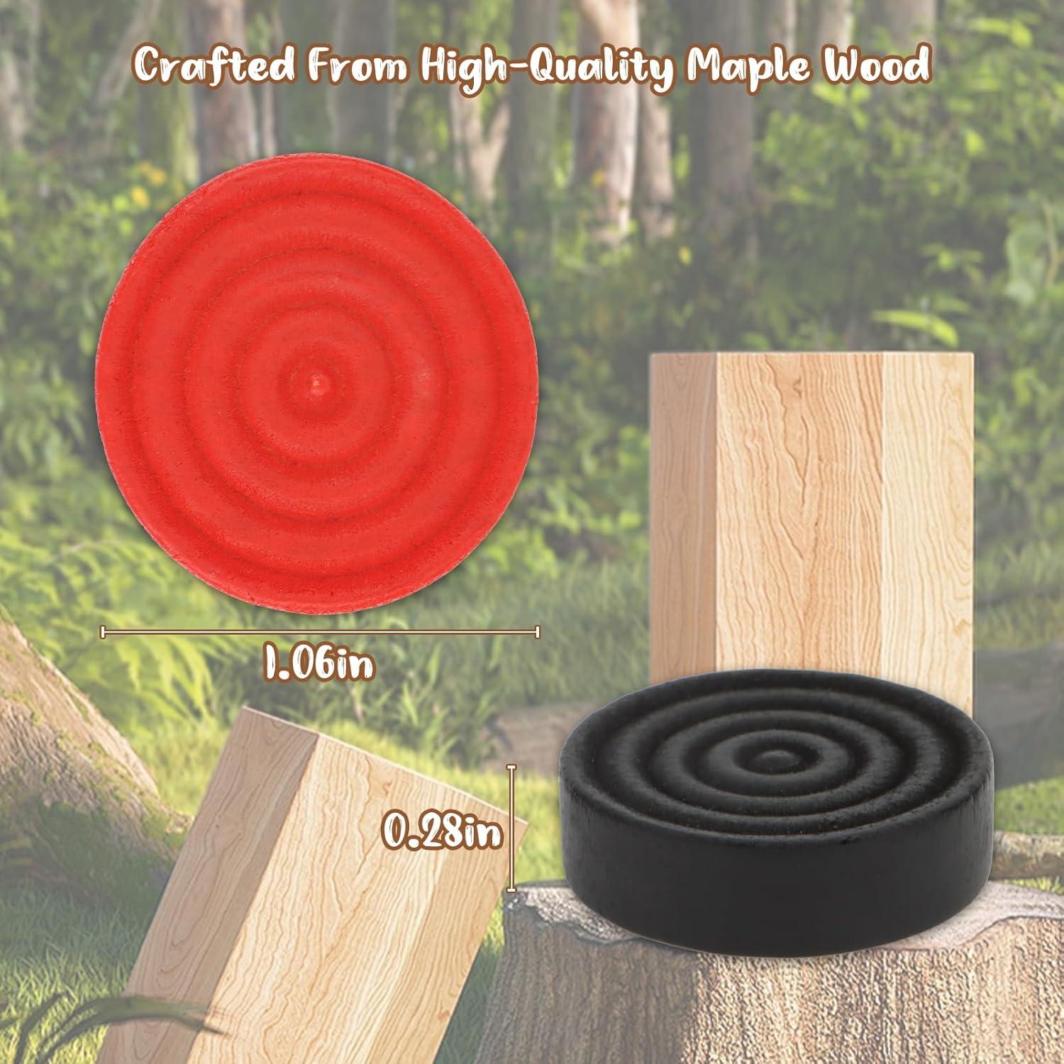 Piezas de Damas de Madera QuadPro 24 Piezas 2.69 cm Negro Rojo