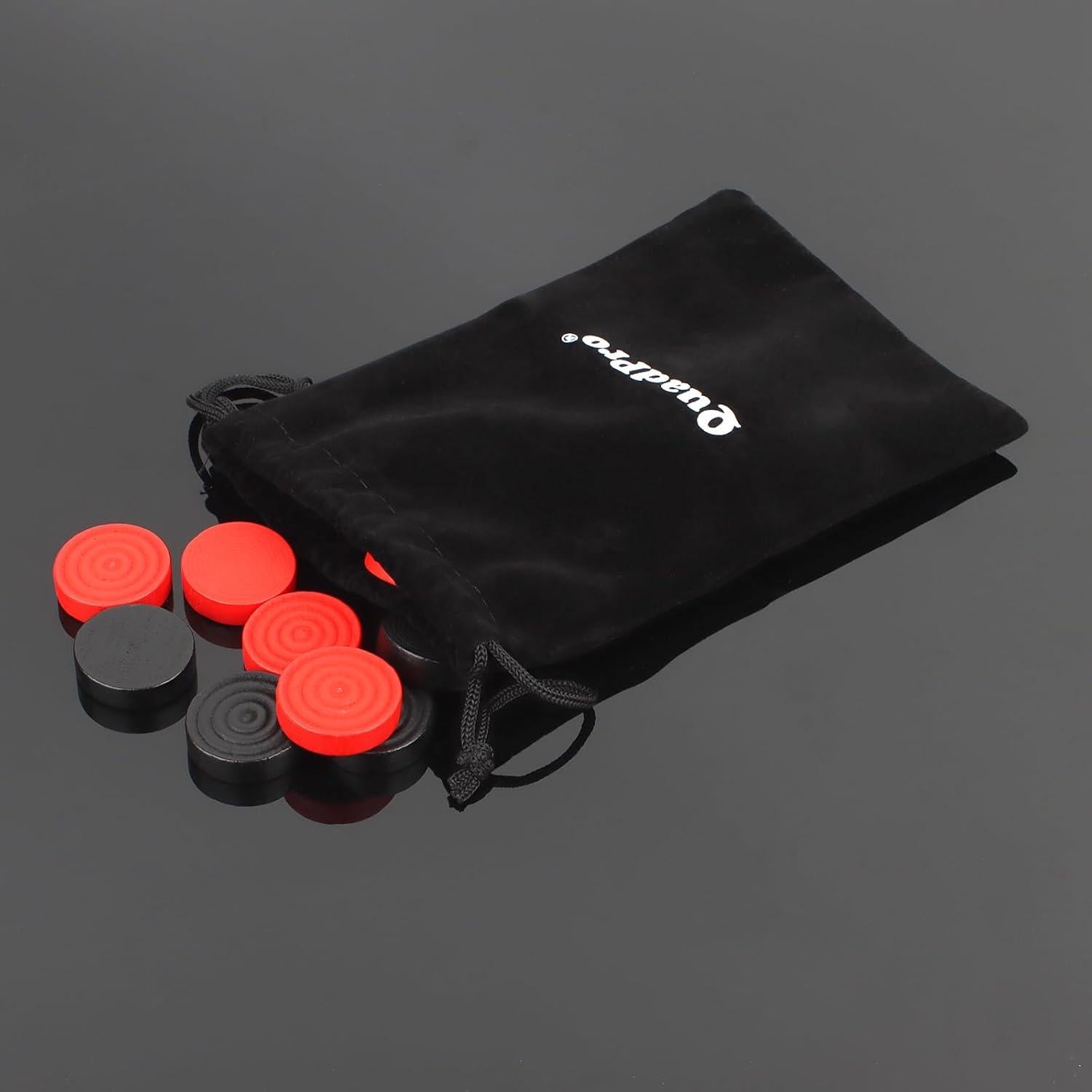 Piezas de Damas de Madera QuadPro 24 Piezas 2.69 cm Negro Rojo