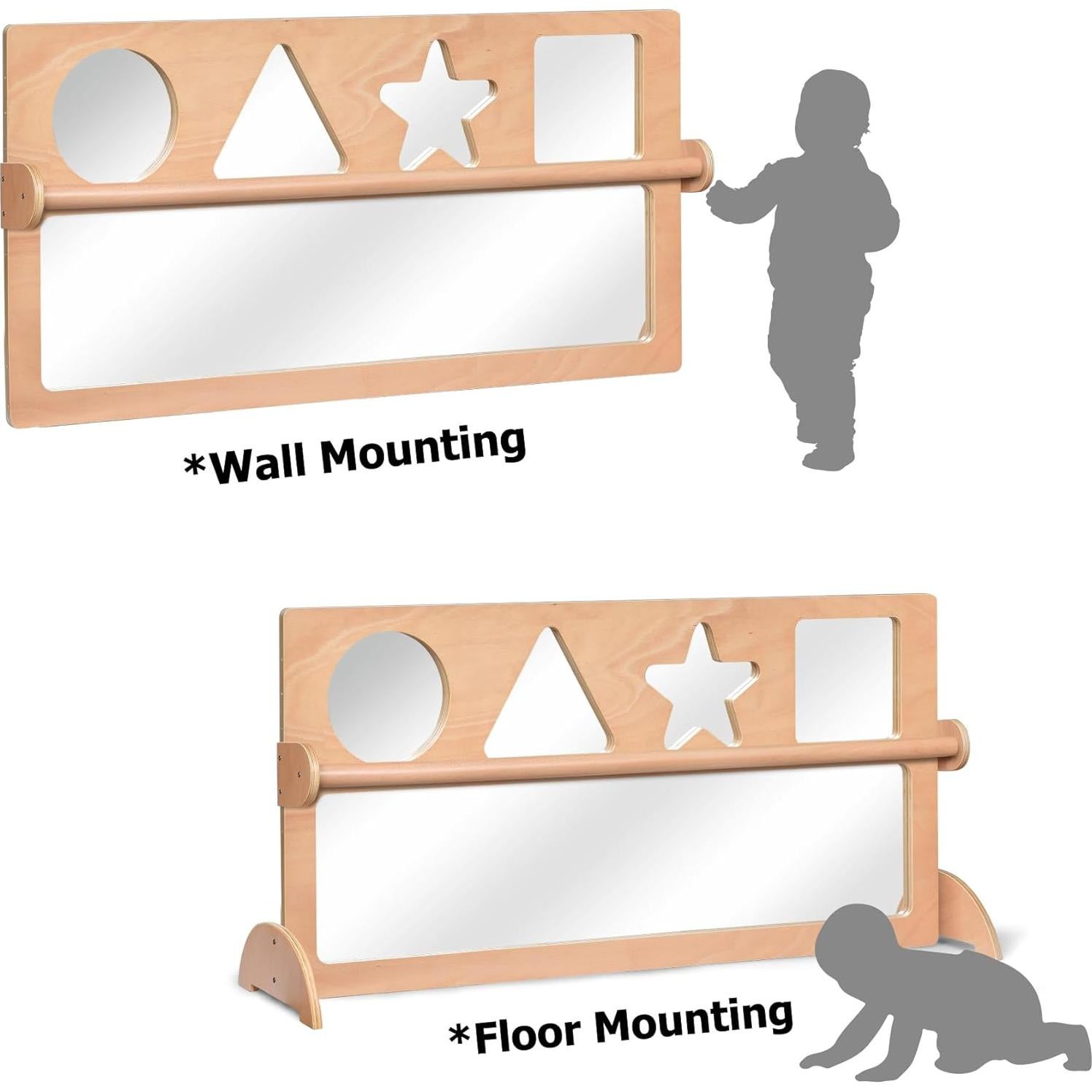 Espejo Sensorial Irrompible Bolocon con Barra Elevación 57.9x115.8cm